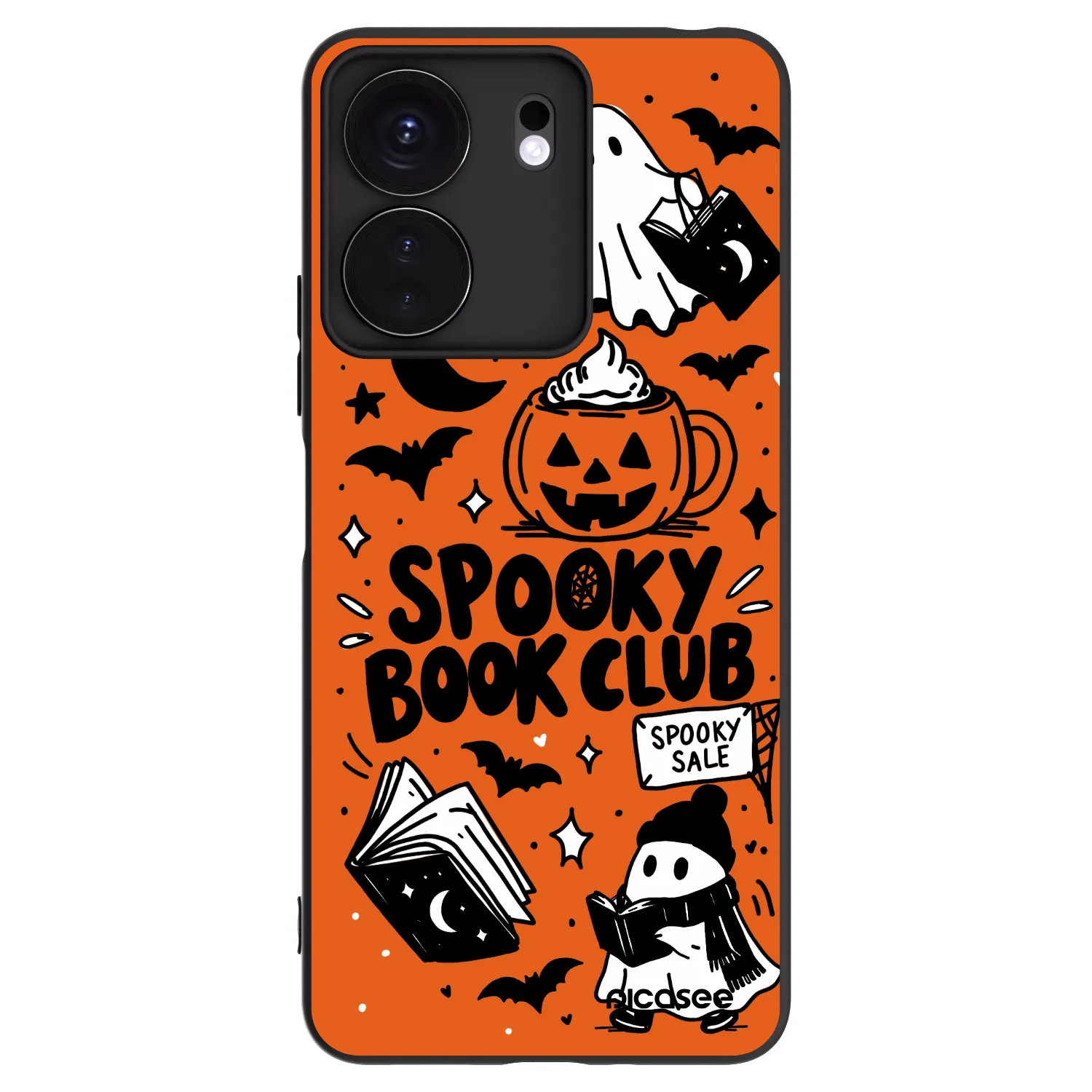 Picasee silikonový černý obal pro Xiaomi Redmi 13C 4G - Spooky book club