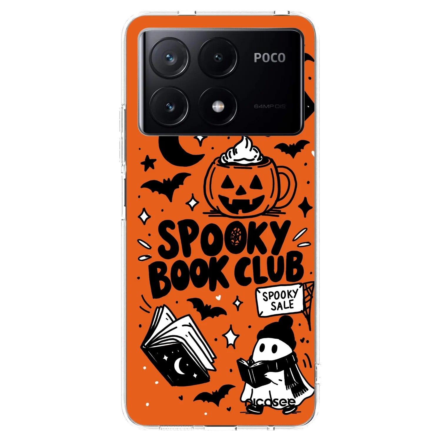 Picasee silikonový průhledný obal pro Xiaomi Poco X6 Pro - Spooky book club