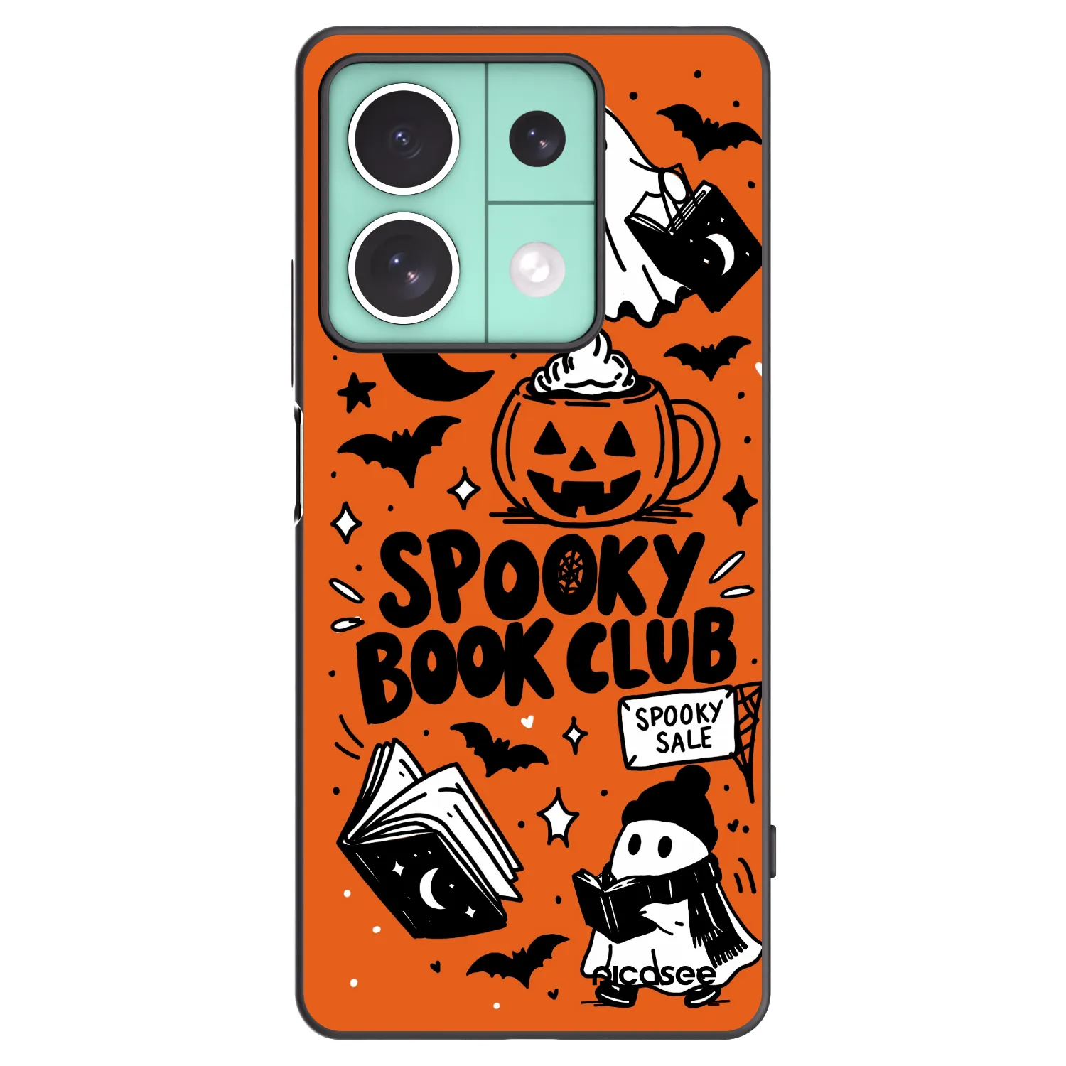 Picasee silikonový černý obal pro Xiaomi Redmi Note 13 5G - Spooky book club