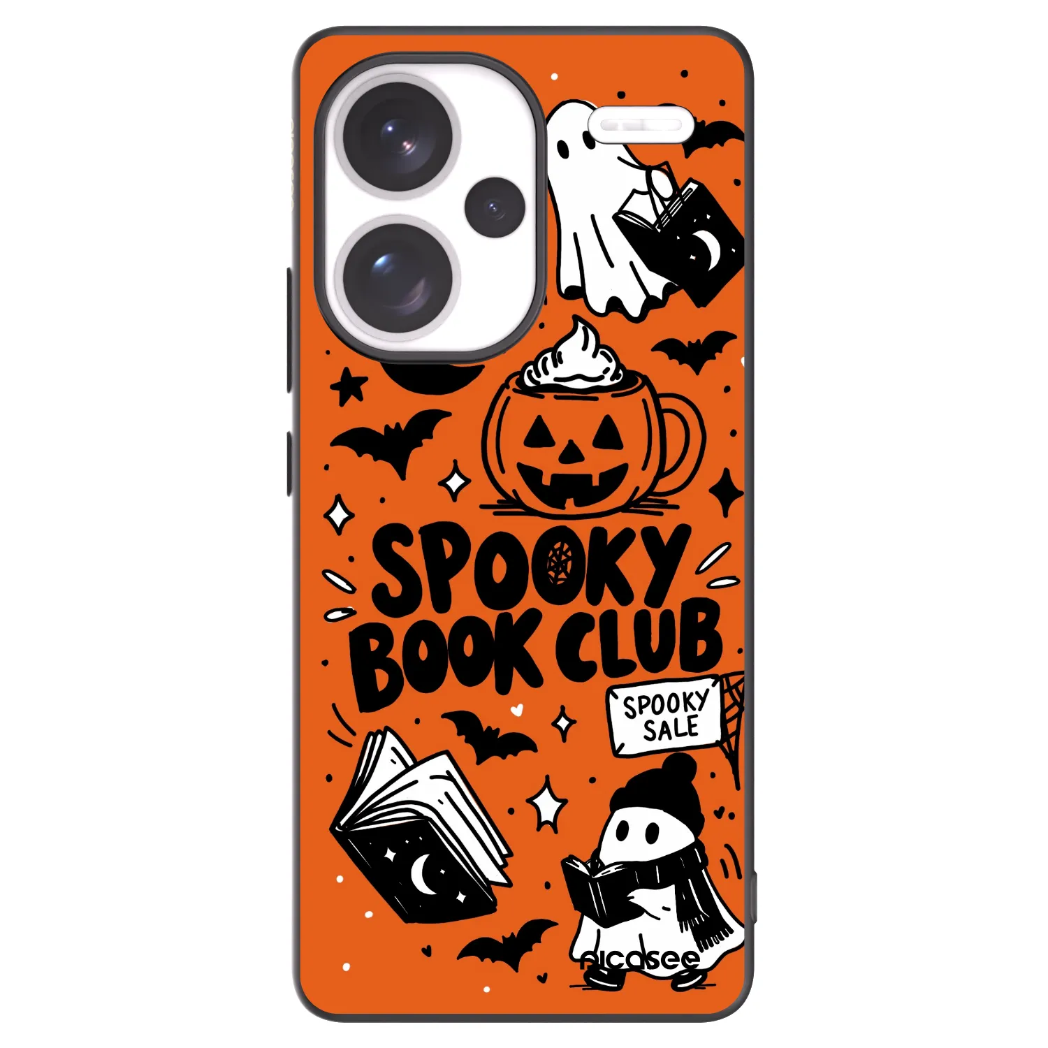 Picasee silikonový černý obal pro Xiaomi Redmi Note 13 Pro+ 5G - Spooky book club