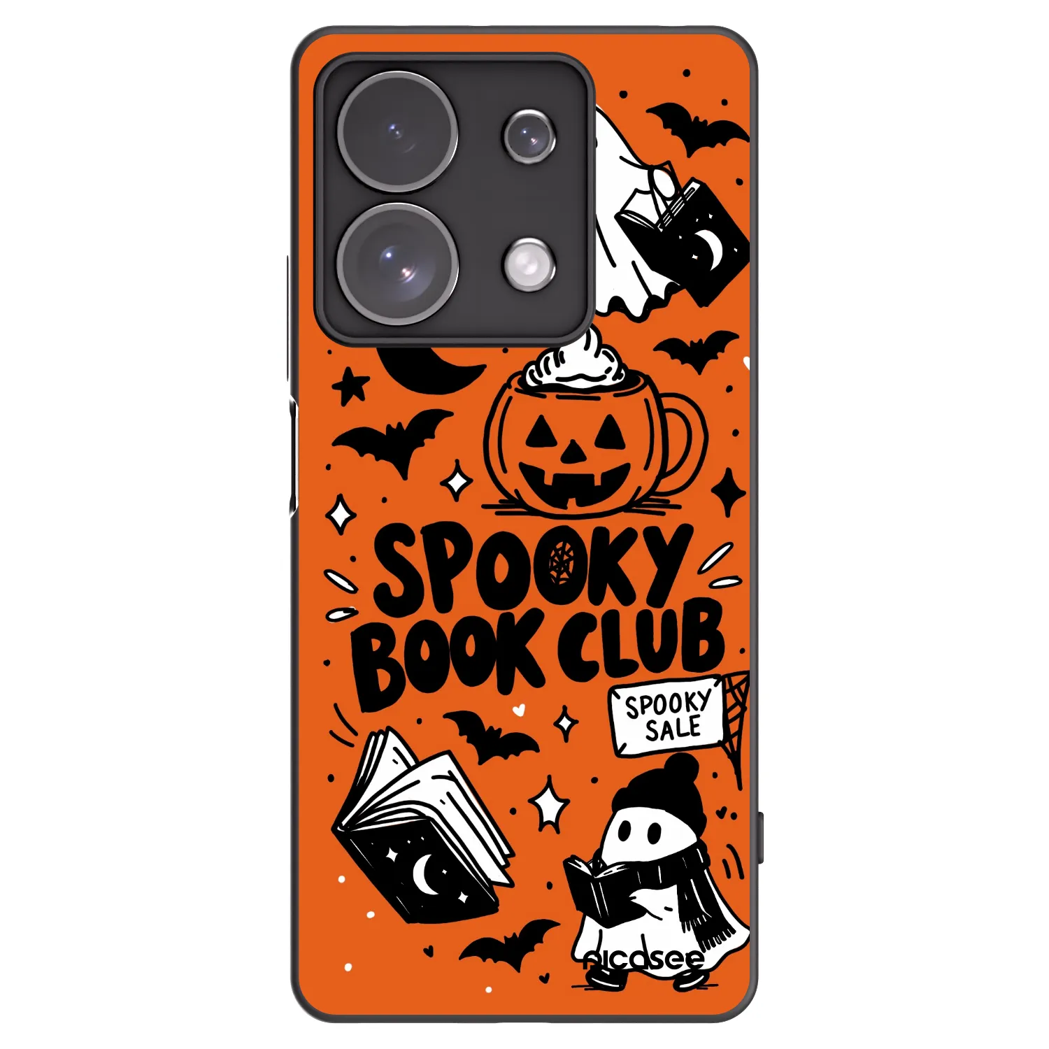 Picasee silikonový černý obal pro Xiaomi Redmi Note 13 Pro 4G - Spooky book club