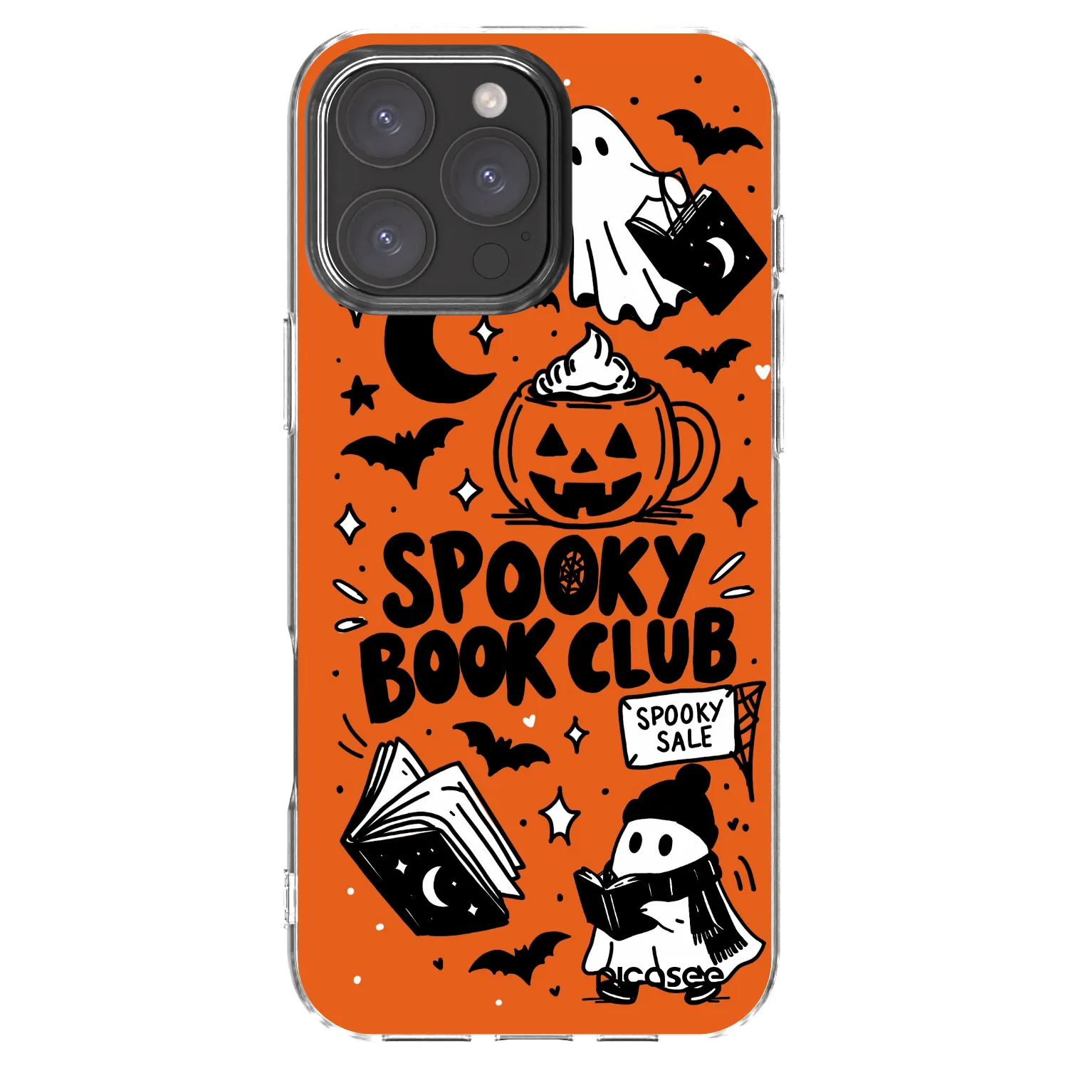 Picasee silikonový průhledný obal pro Apple iPhone 16 Pro Max - Spooky book club