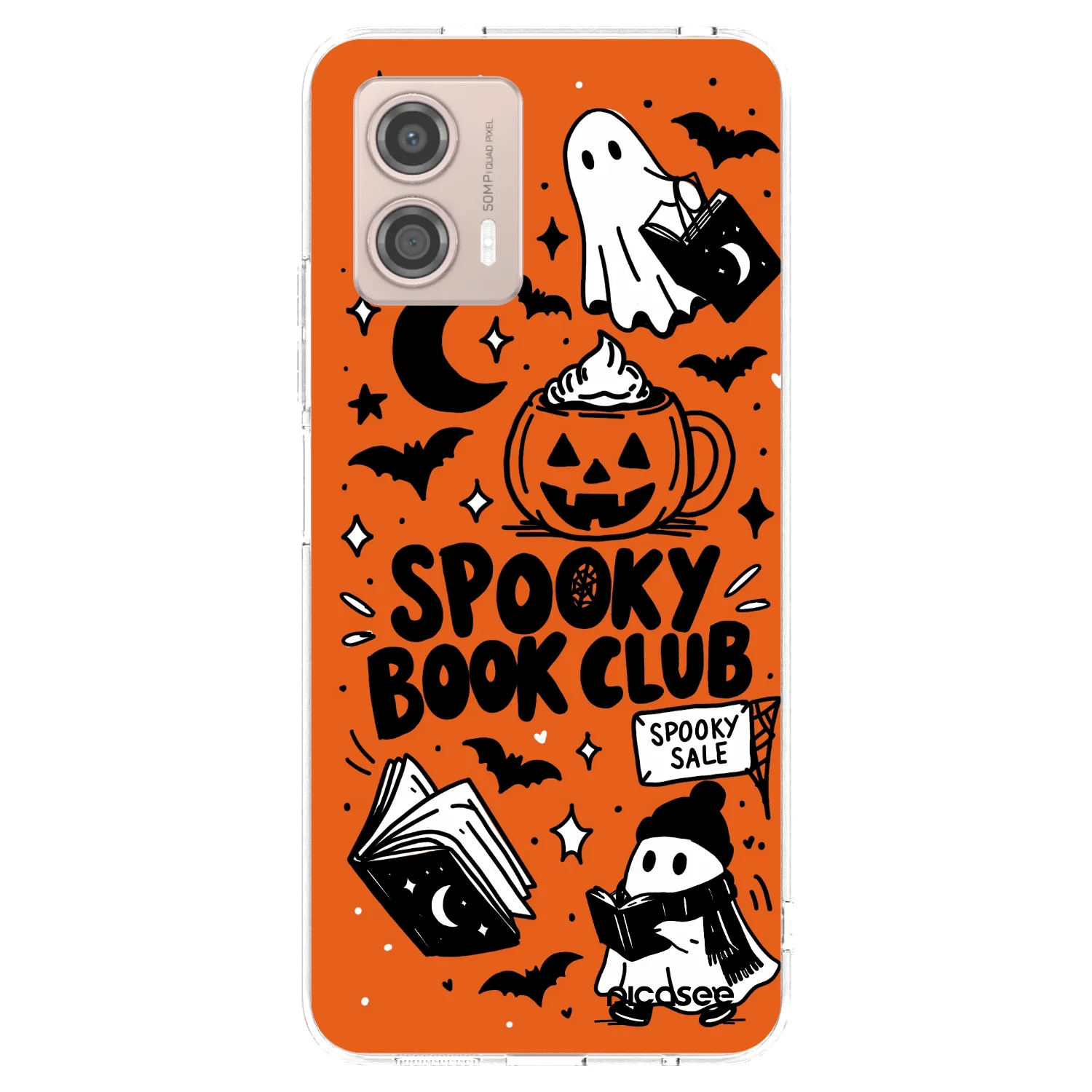 Picasee silikonový průhledný obal pro Motorola Moto G53 5G - Spooky book club