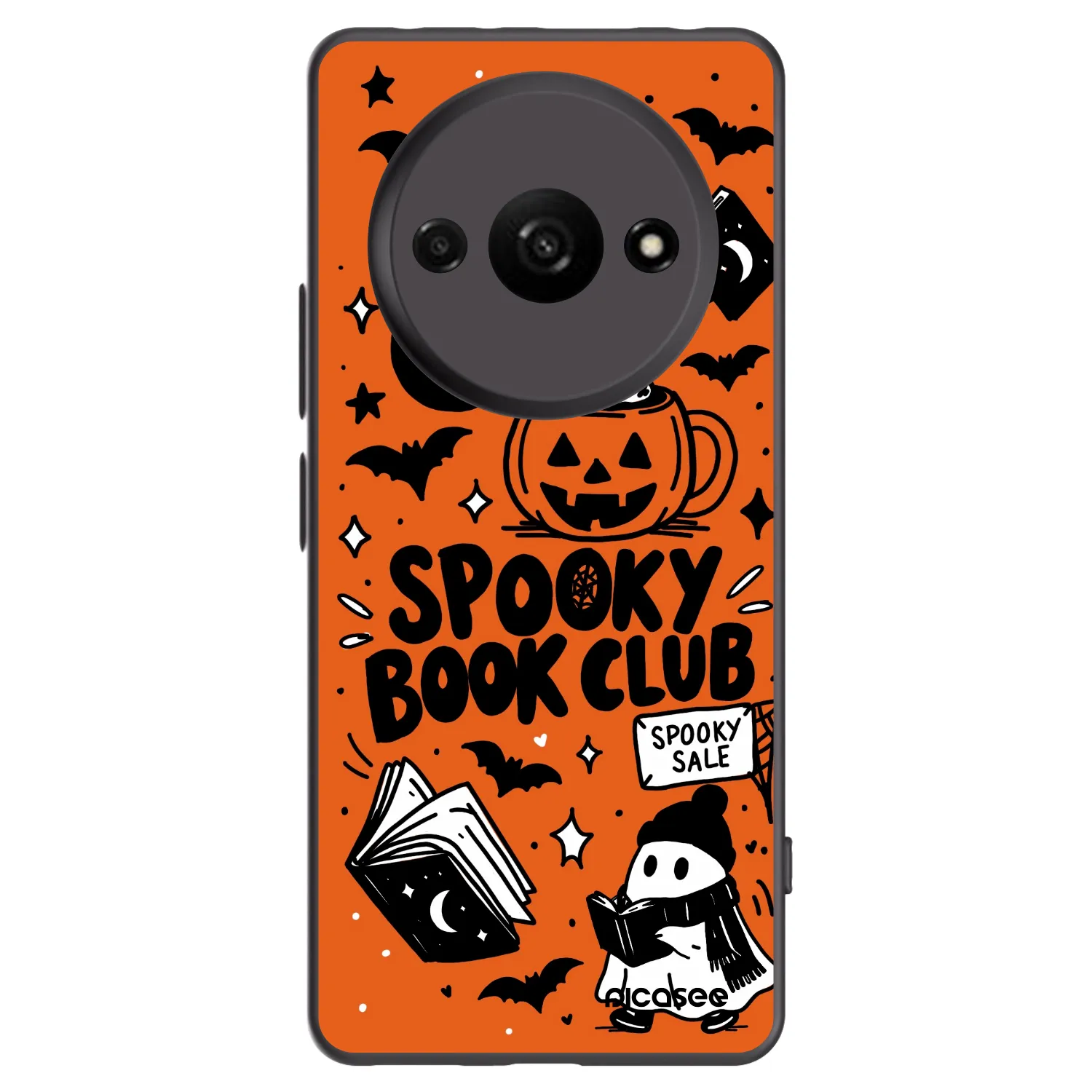 Picasee silikonový černý obal pro Xiaomi Redmi A3 - Spooky book club