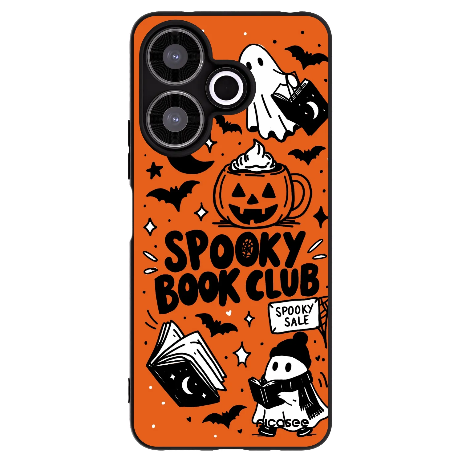Picasee silikonový černý obal pro Xiaomi Redmi 13 4G - Spooky book club