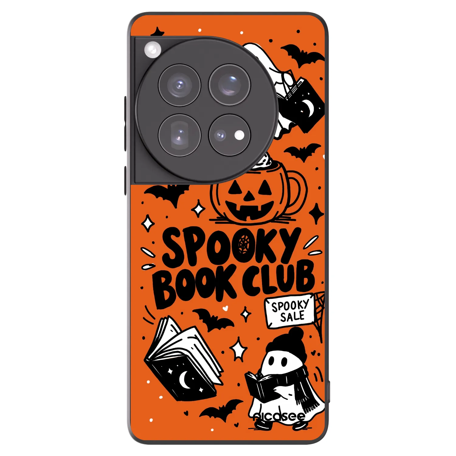 Picasee silikonový černý obal pro OnePlus 12 5G - Spooky book club