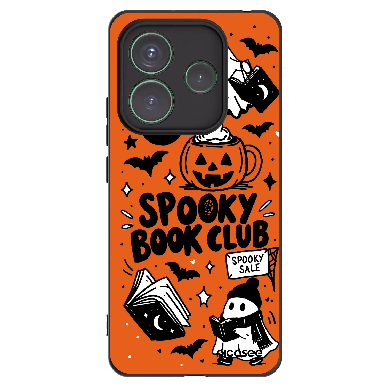 Picasee silikonový černý obal pro Xiaomi Redmi Note 14 5G - Spooky book club