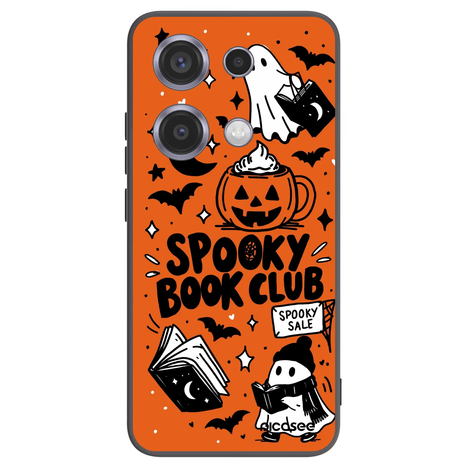 Picasee silikonový černý obal pro Xiaomi Redmi Note 14S - Spooky book club