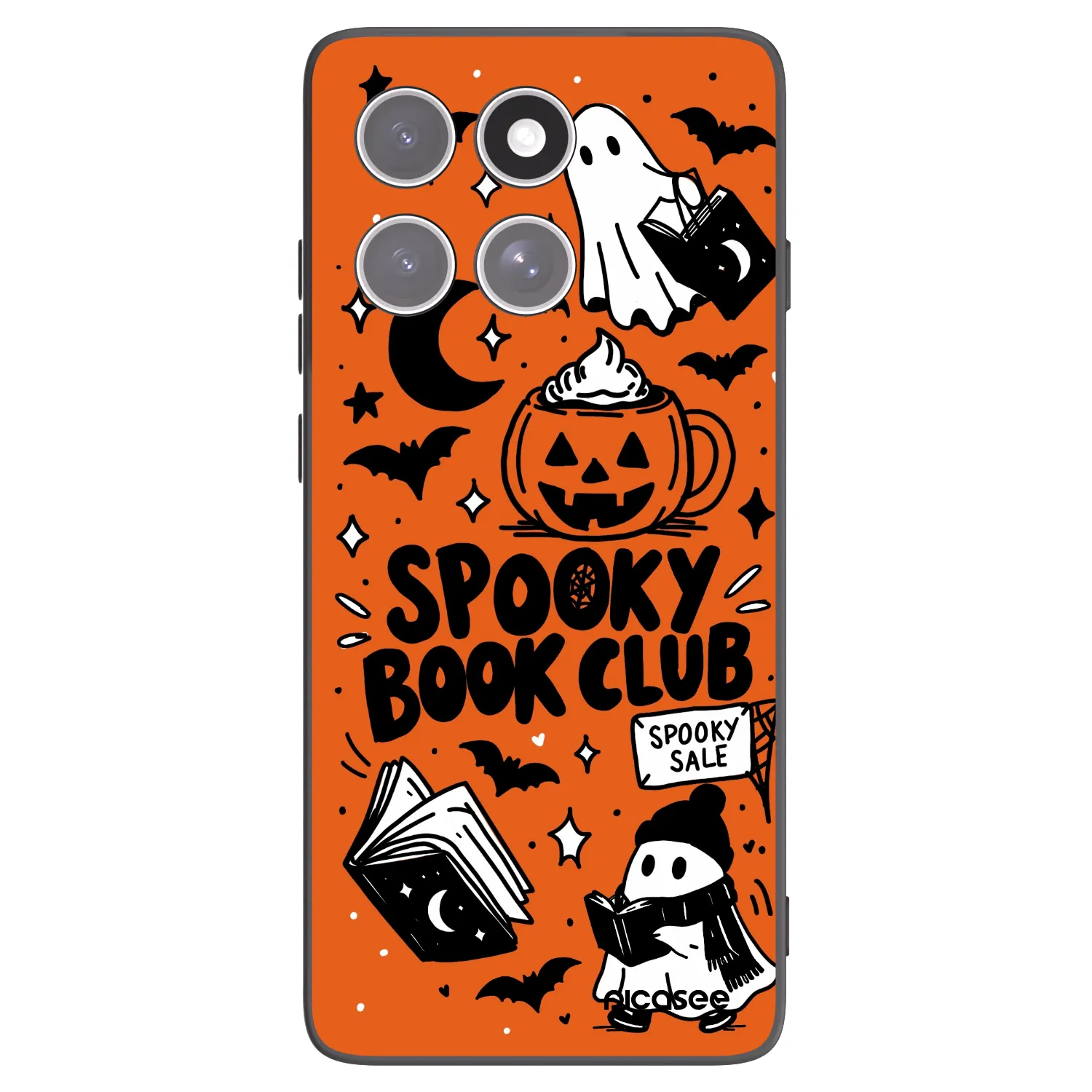 Picasee silikonový černý obal pro Motorola Edge 60 Pro - Spooky book club