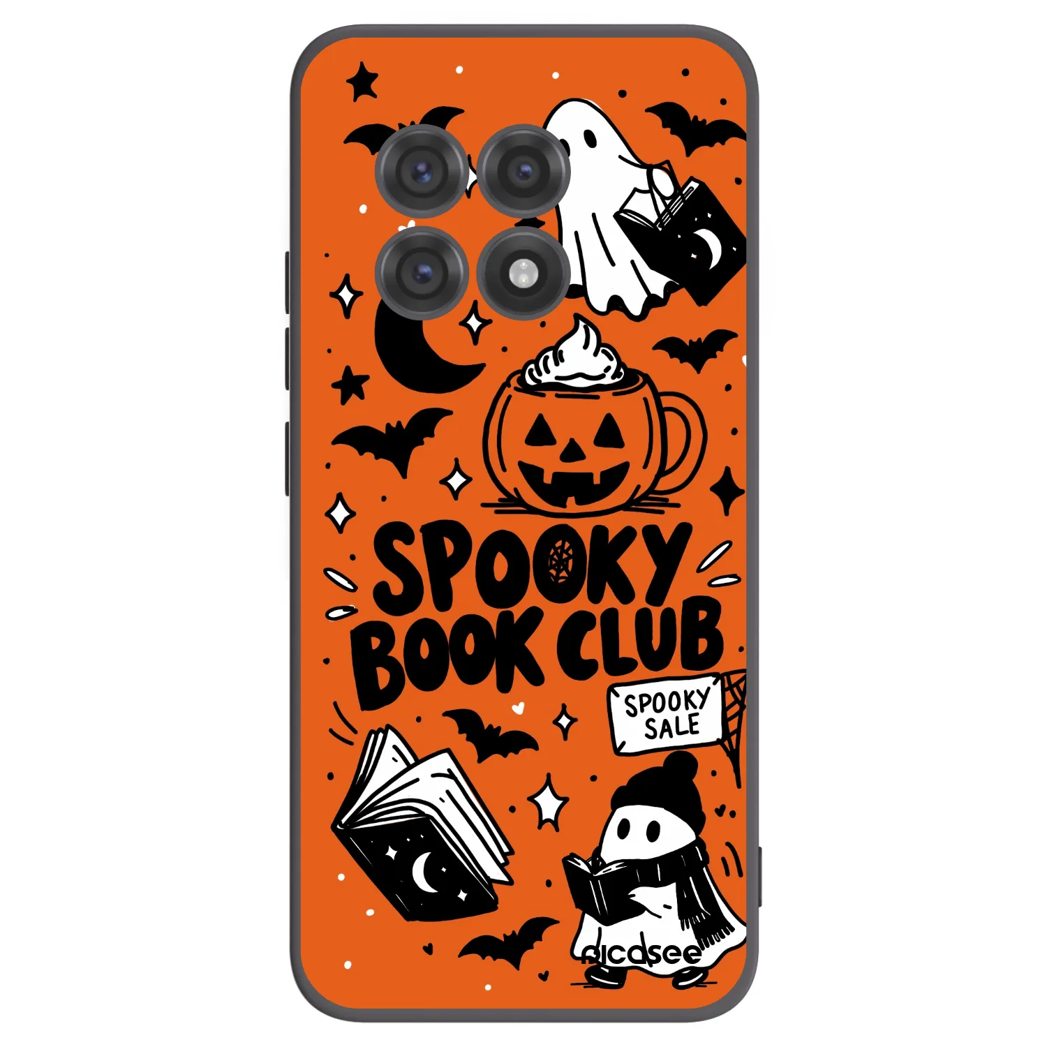 Picasee silikonový černý obal pro OnePlus 13R 5G - Spooky book club