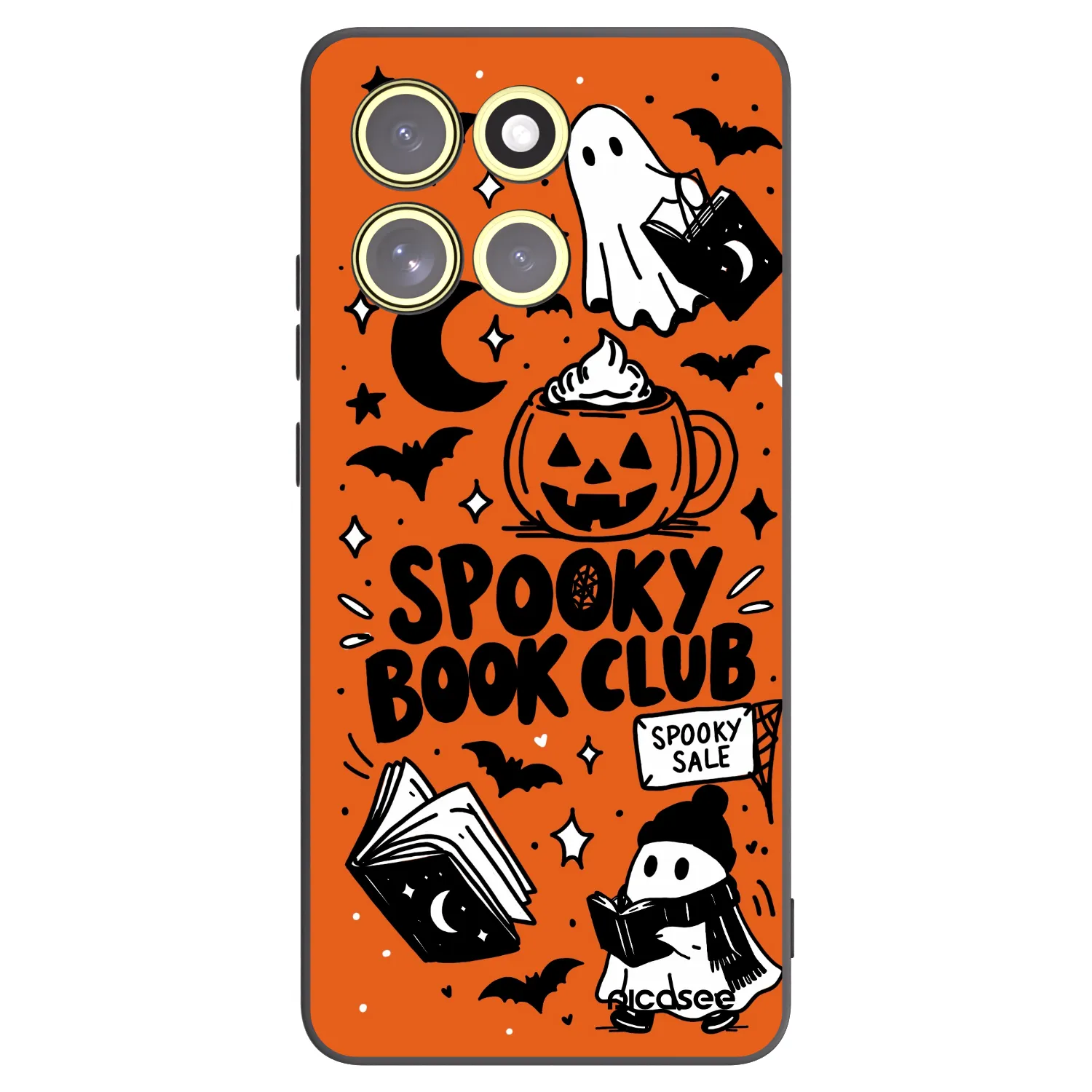 Picasee silikonový černý obal pro Motorola Moto G86 5G - Spooky book club