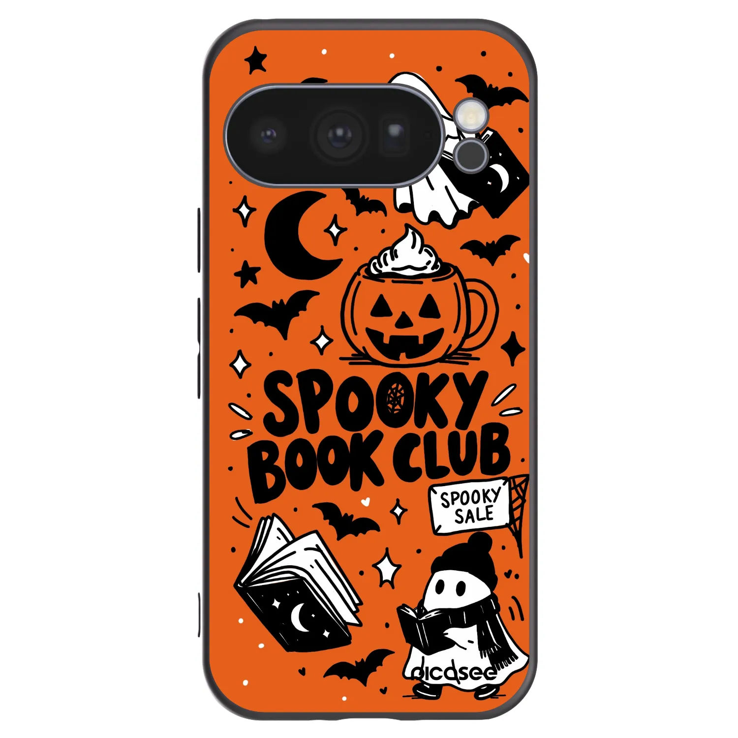 Picasee silikonový černý obal pro Google Pixel 10 Pro - Spooky book club