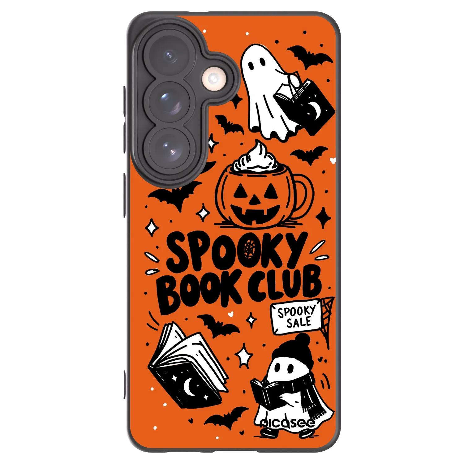 Picasee silikonový černý obal pro Samsung Galaxy S26 - Spooky book club