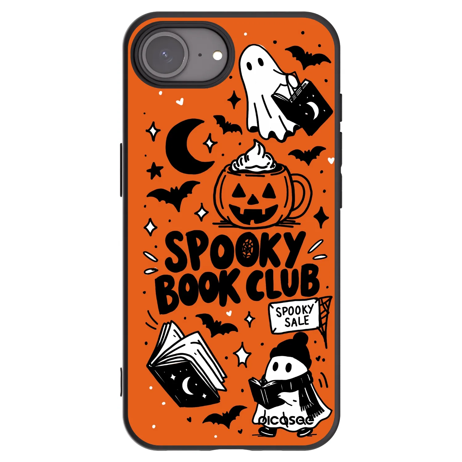 Picasee silikonový černý obal pro Apple iPhone 17e - Spooky book club