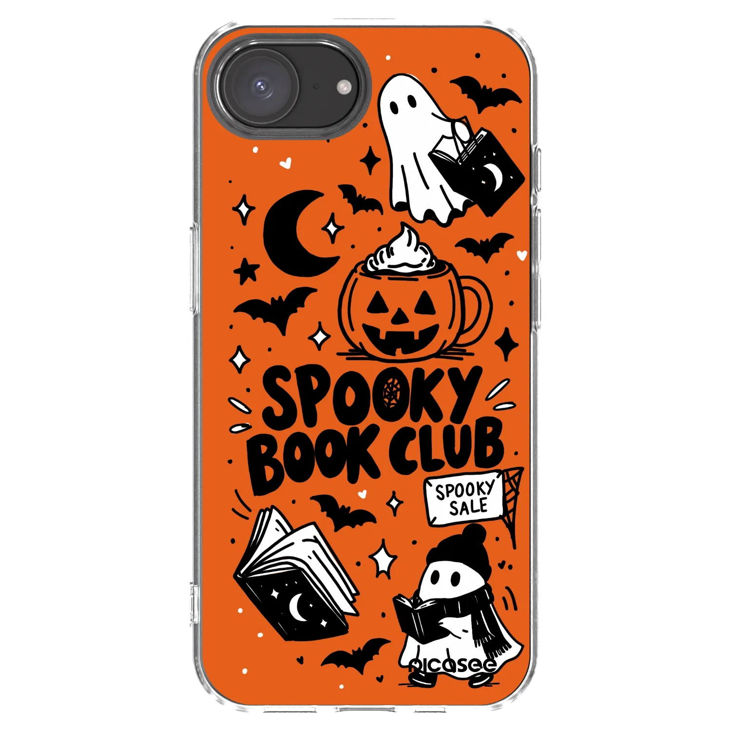 Picasee silikonový průhledný obal pro Apple iPhone 17e - Spooky book club