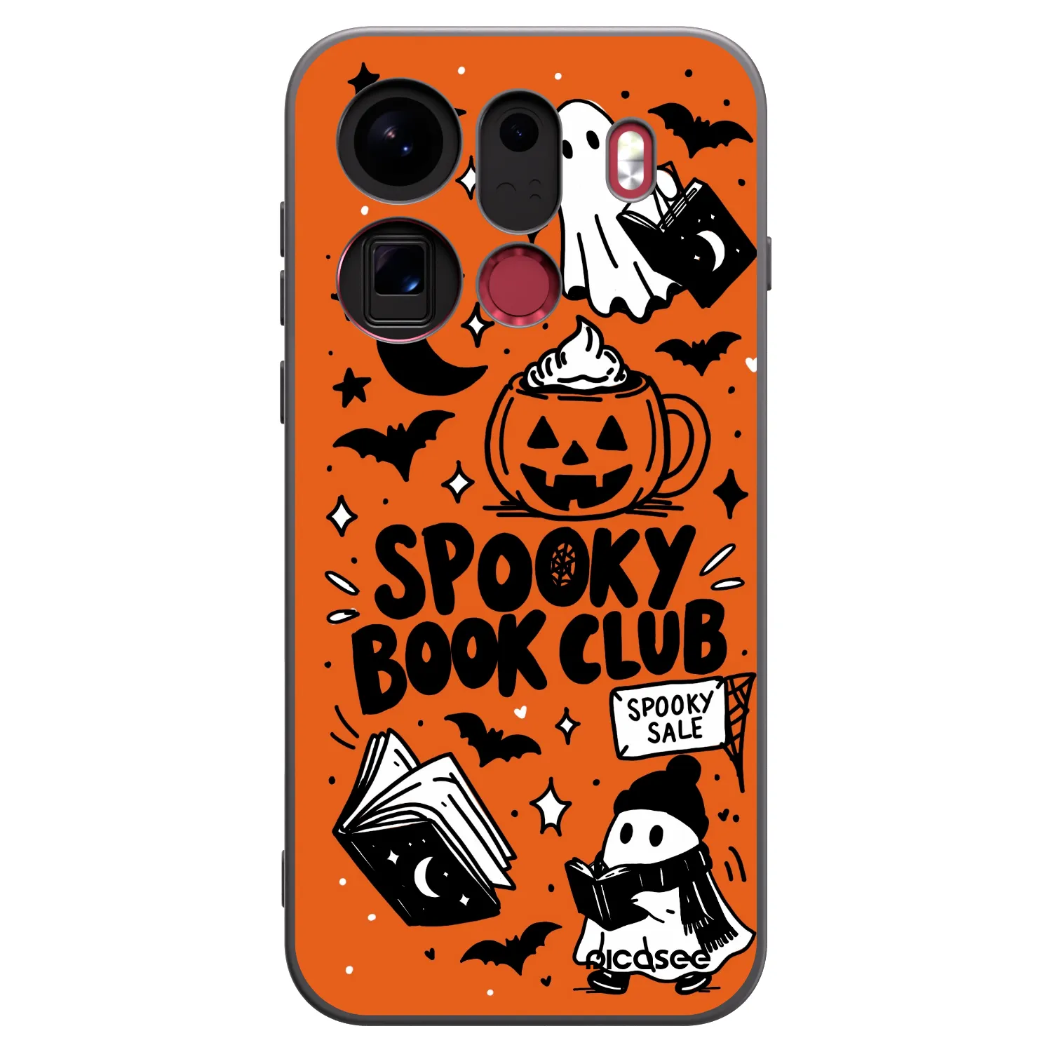 Picasee silikonový černý obal pro OPPO Find X9 Pro - Spooky book club
