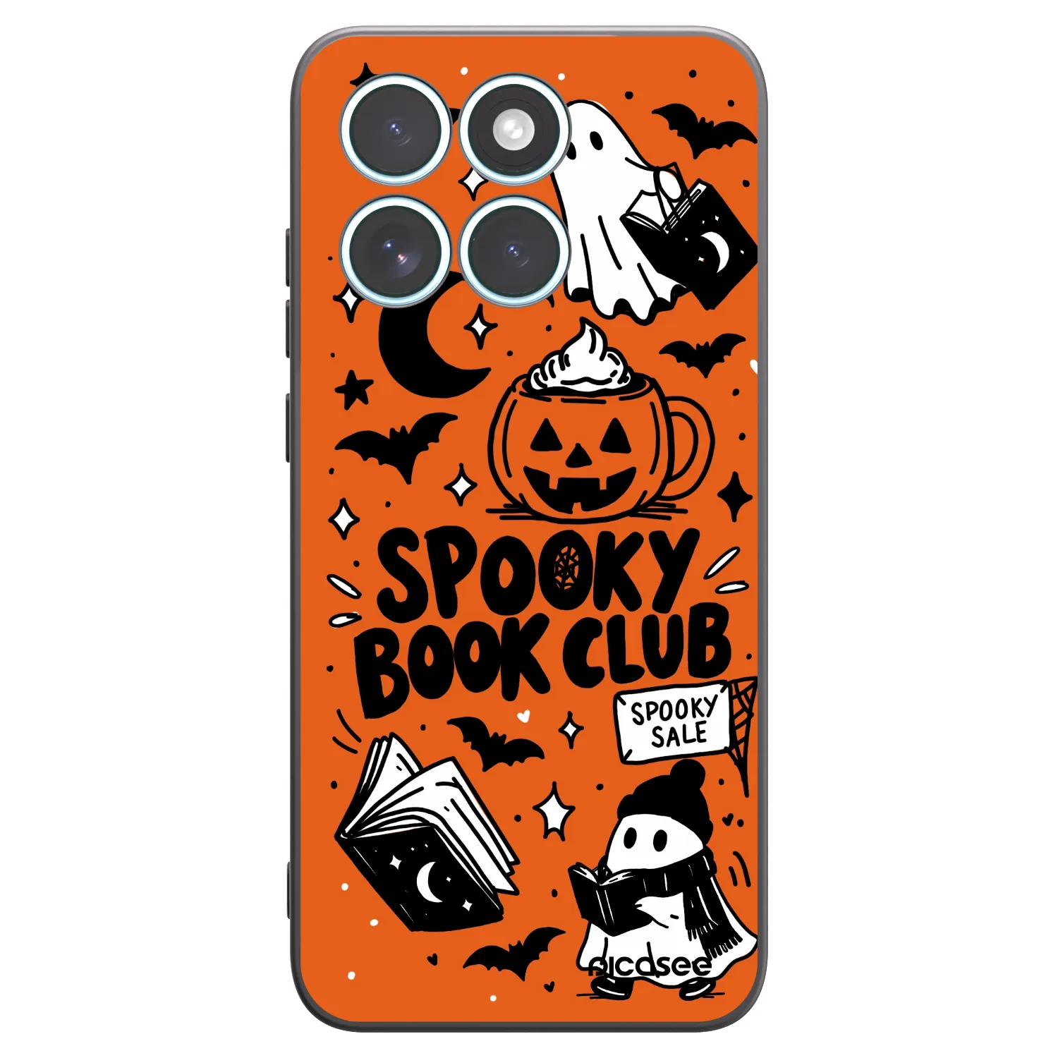 Picasee silikonový černý obal pro Motorola Edge 70 Fusion - Spooky book club