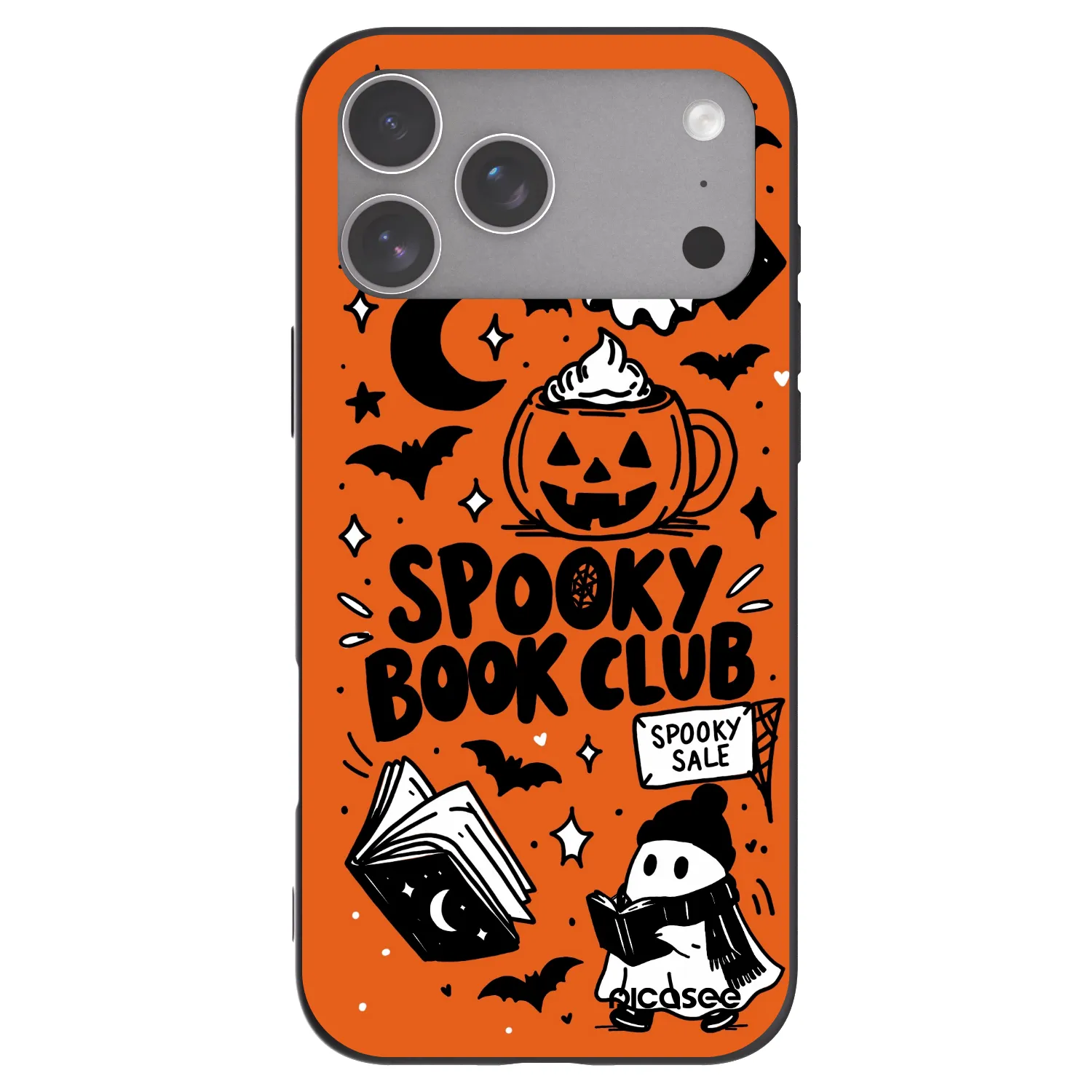 Picasee silikonový černý obal pro Apple iPhone 18 Pro Max - Spooky book club