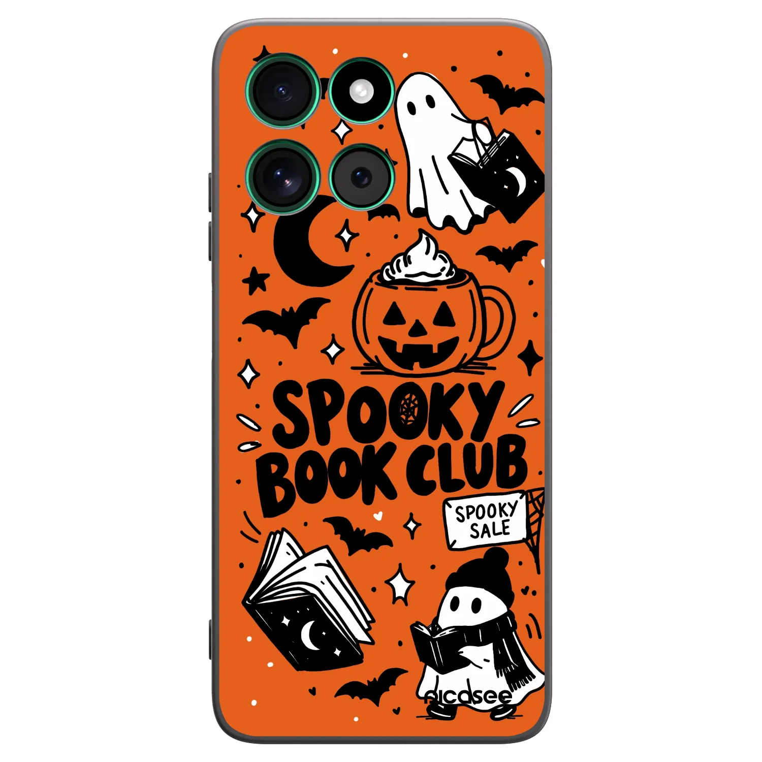 Picasee silikonový černý obal pro Motorola Moto G57 Power - Spooky book club
