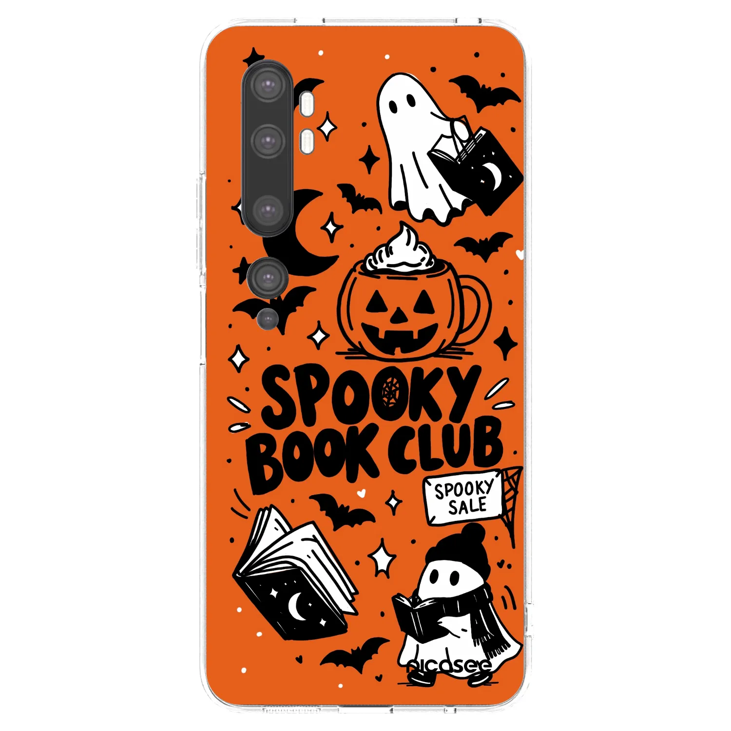 Picasee silikonový průhledný obal pro Xiaomi Mi Note 10 (Pro) - Spooky book club