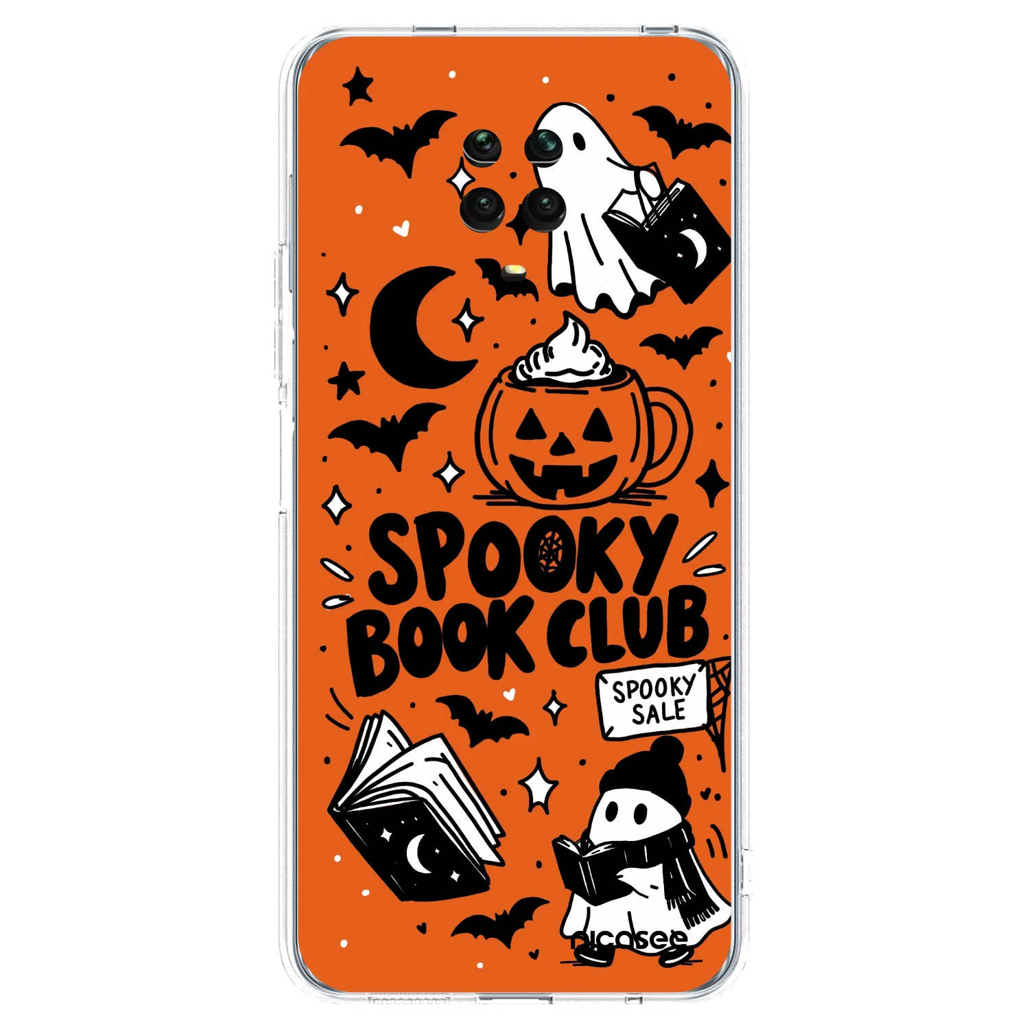 Picasee silikonový průhledný obal pro Xiaomi Redmi Note 9 Pro - Spooky book club