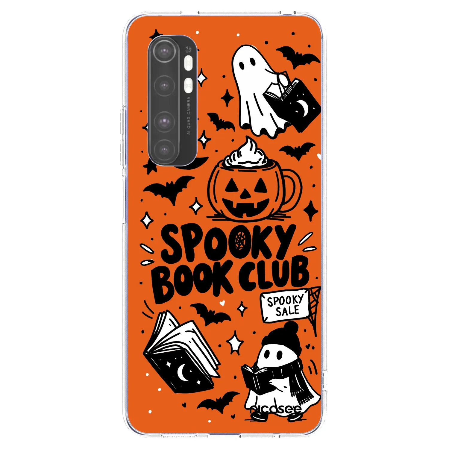 Picasee silikonový průhledný obal pro Xiaomi Mi Note 10 Lite - Spooky book club