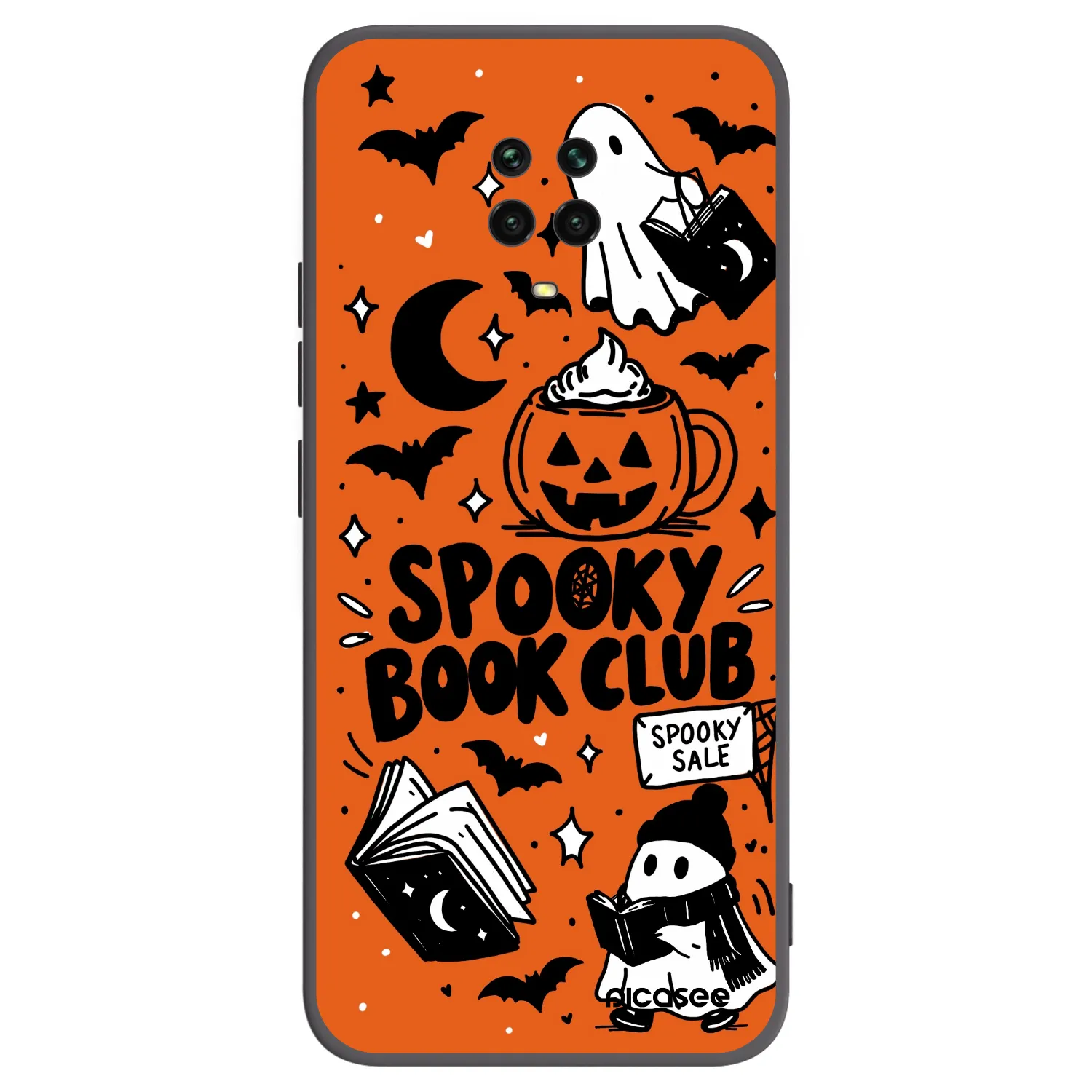 Picasee silikonový černý obal pro Xiaomi Redmi Note 9S - Spooky book club