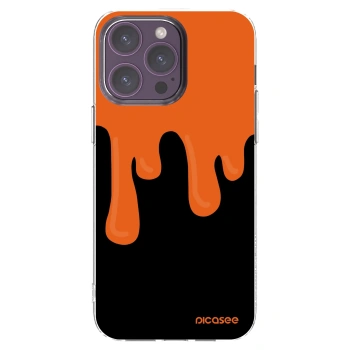 Picasee silikonový průhledný obal pro Apple iPhone 14 Pro Max - Orange spooky