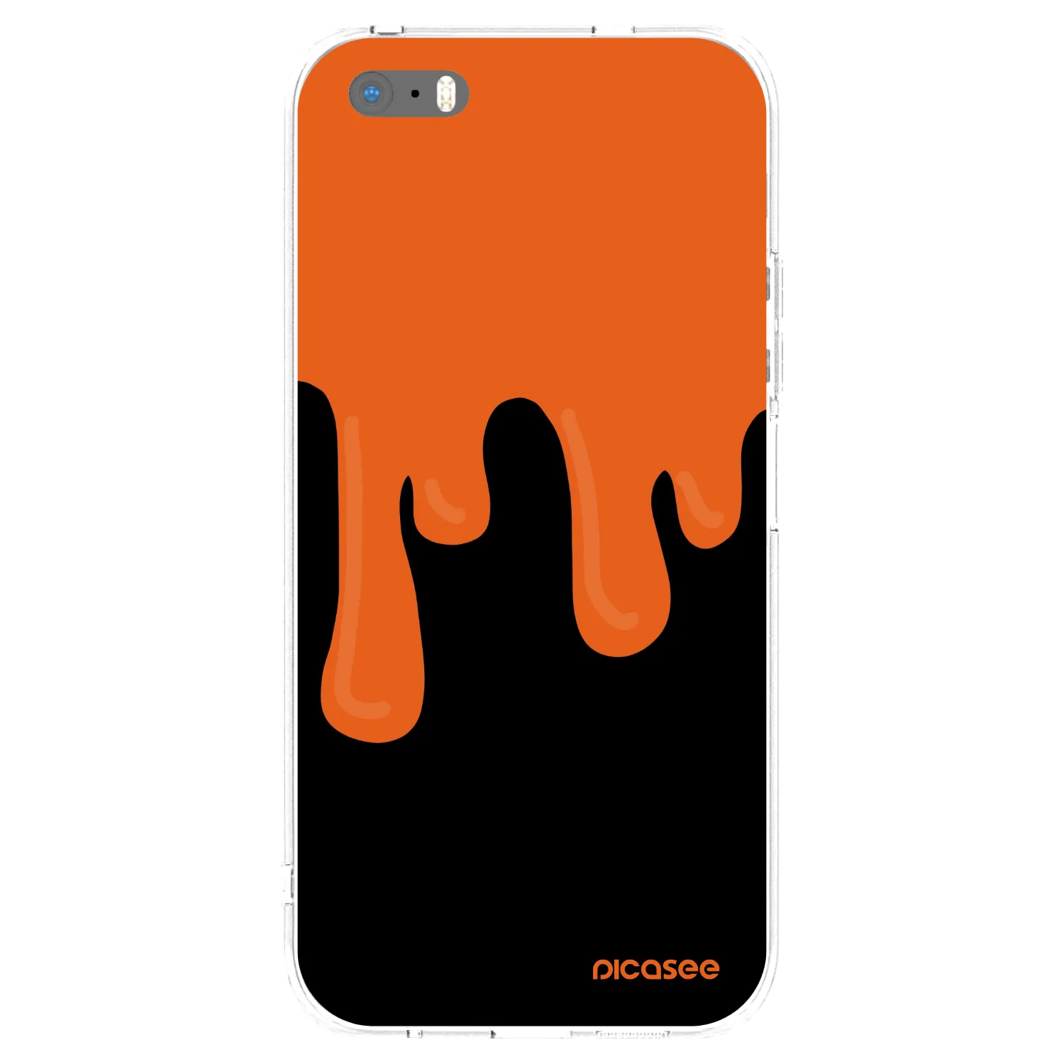 Picasee silikonový průhledný obal pro Apple iPhone 5/5S/SE - Orange spooky