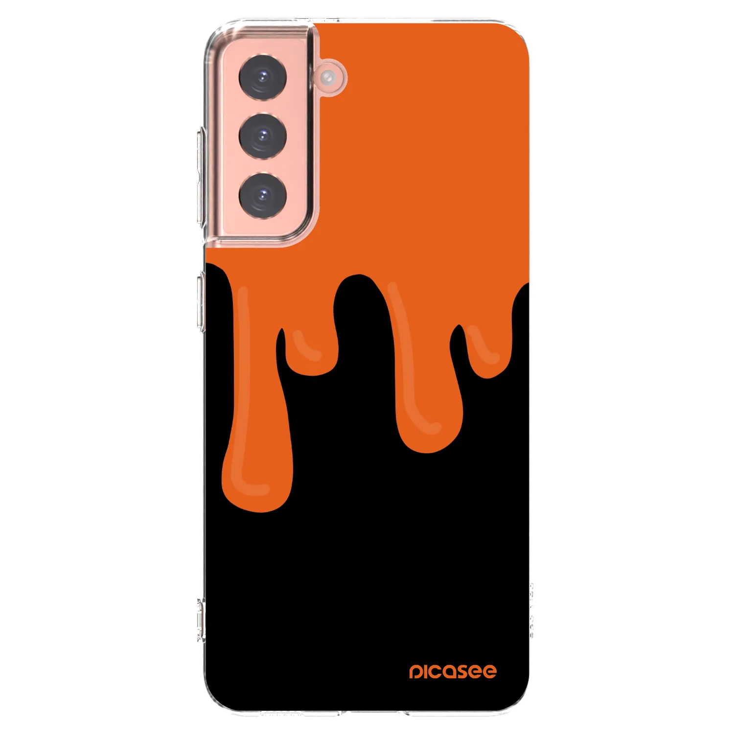 Picasee silikonový průhledný obal pro Samsung Galaxy S21 5G G991B - Orange spooky
