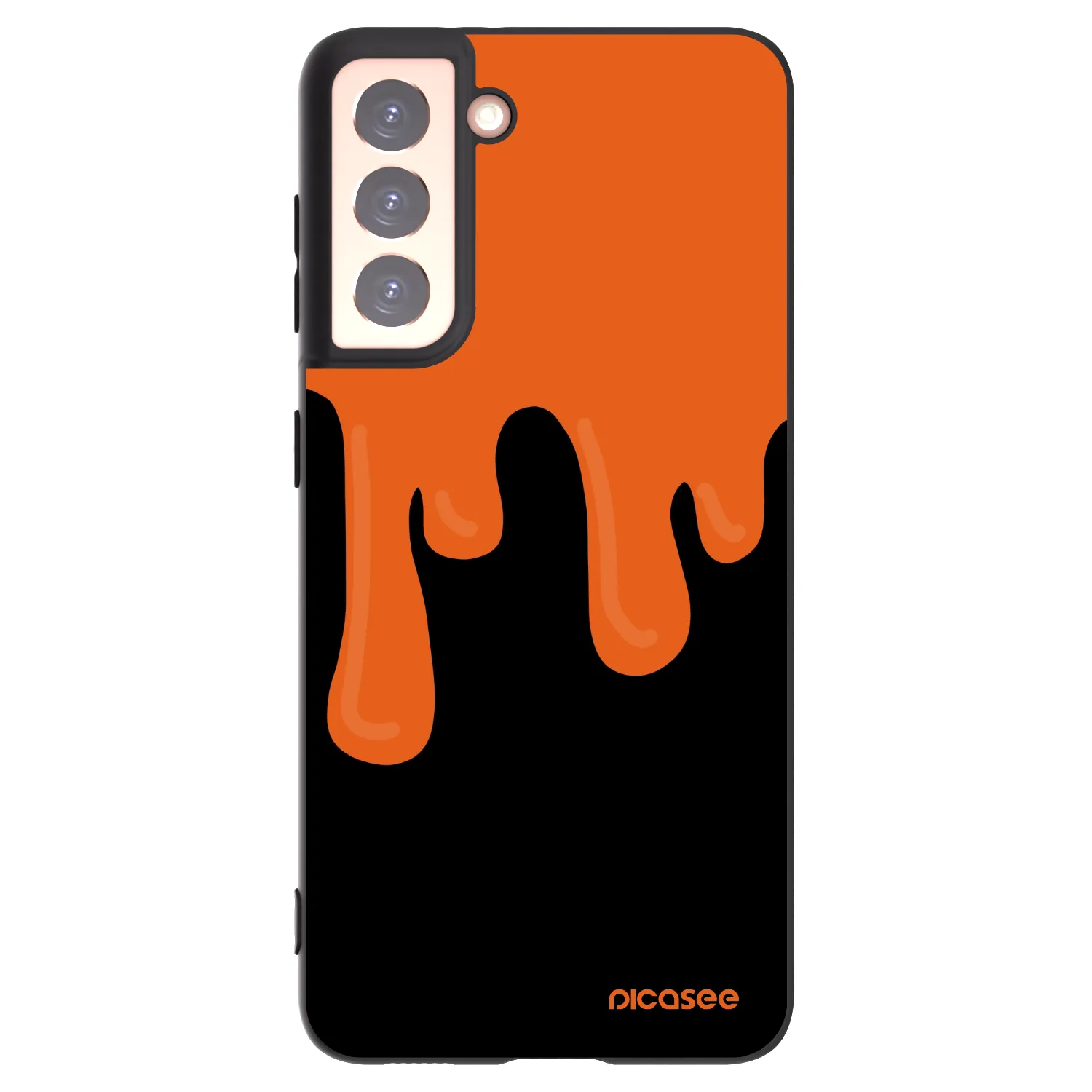 Picasee silikonový černý obal pro Samsung Galaxy S21 5G G991B - Orange spooky