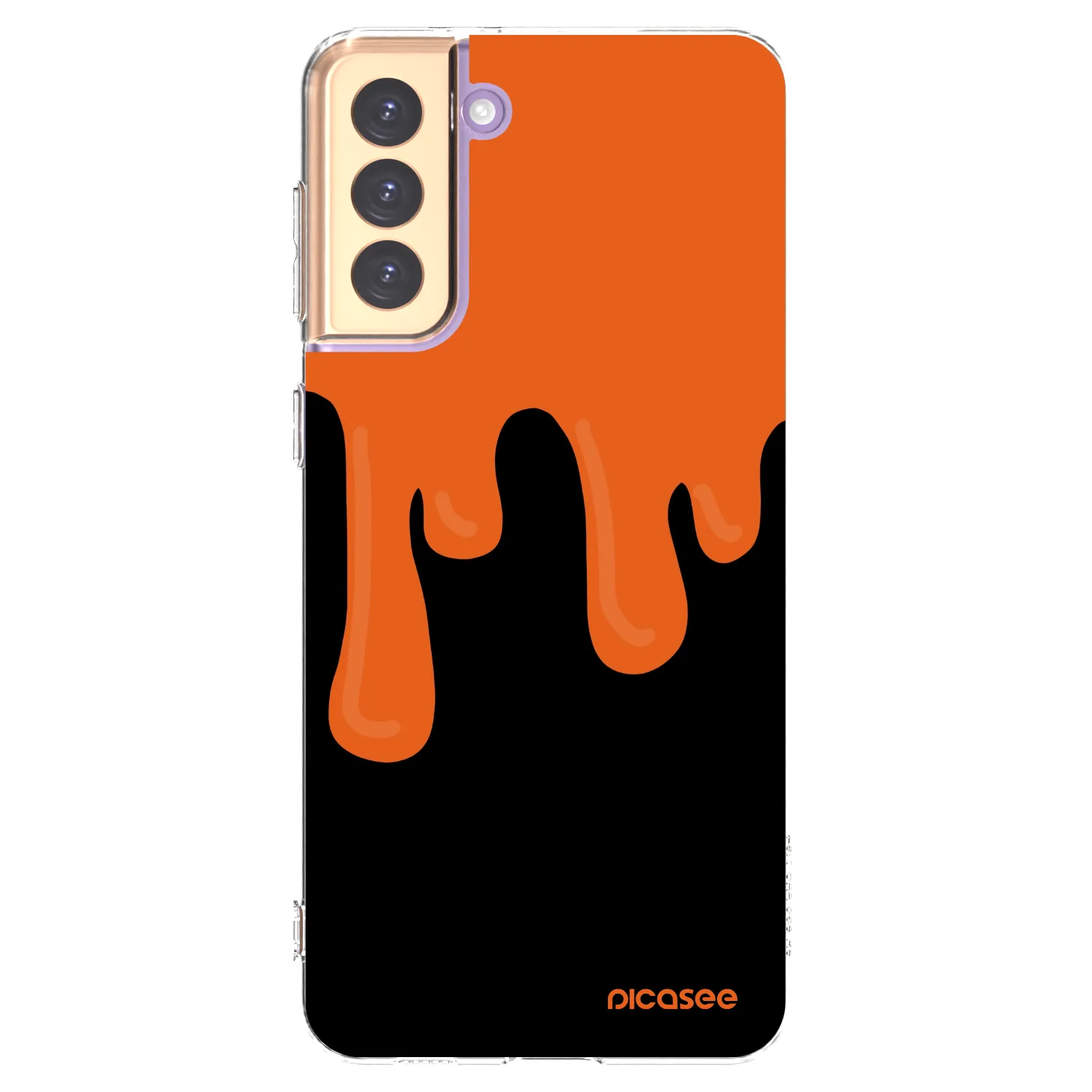 Picasee silikonový průhledný obal pro Samsung Galaxy S21+ 5G G996F - Orange spooky