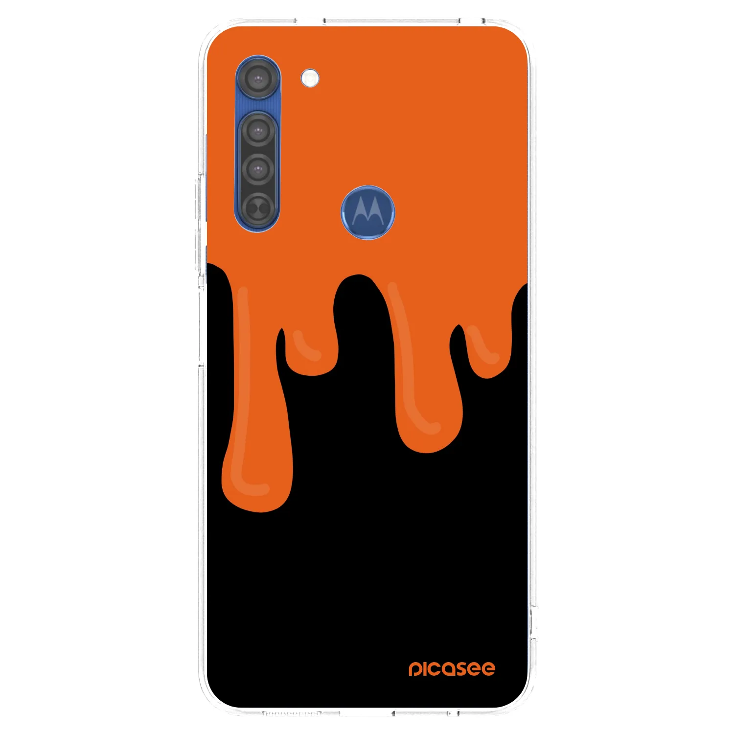 Picasee silikonový průhledný obal pro Motorola Moto G8 - Orange spooky
