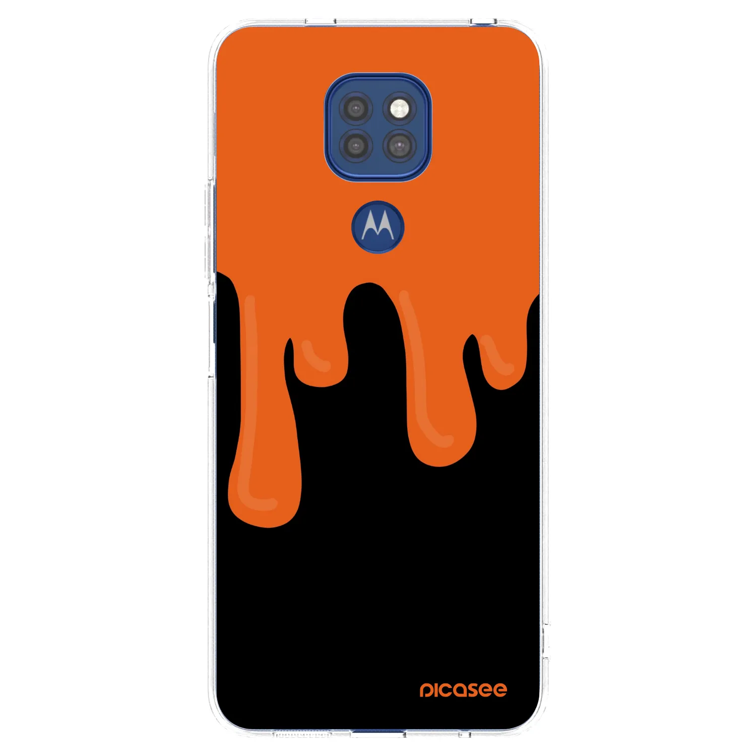 Picasee silikonový průhledný obal pro Motorola Moto G9 Play - Orange spooky
