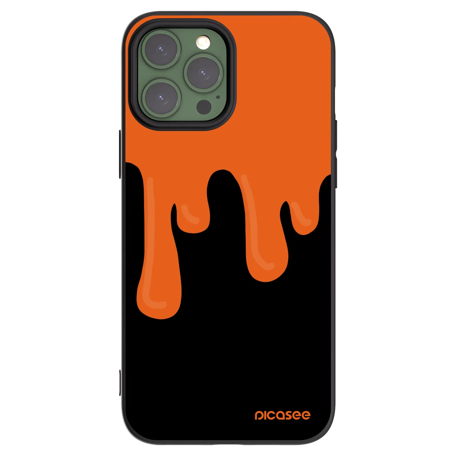 Picasee silikonový černý obal pro Apple iPhone 13 Pro Max - Orange spooky
