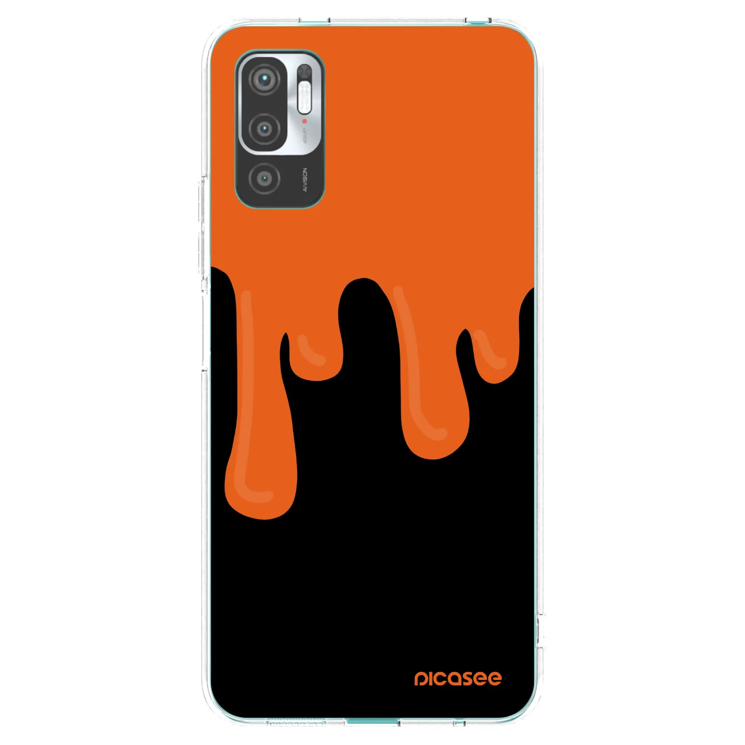 Picasee silikonový průhledný obal pro Xiaomi Redmi Note 10 5G - Orange spooky