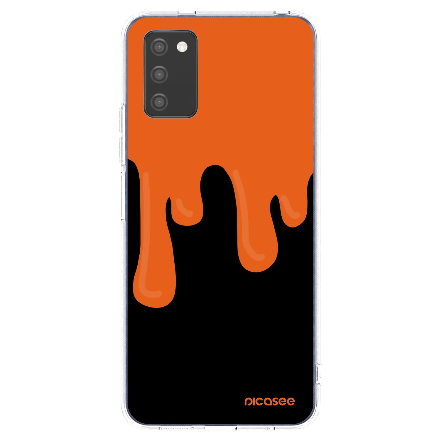 Picasee silikonový průhledný obal pro Samsung Galaxy A02s A025G - Orange spooky
