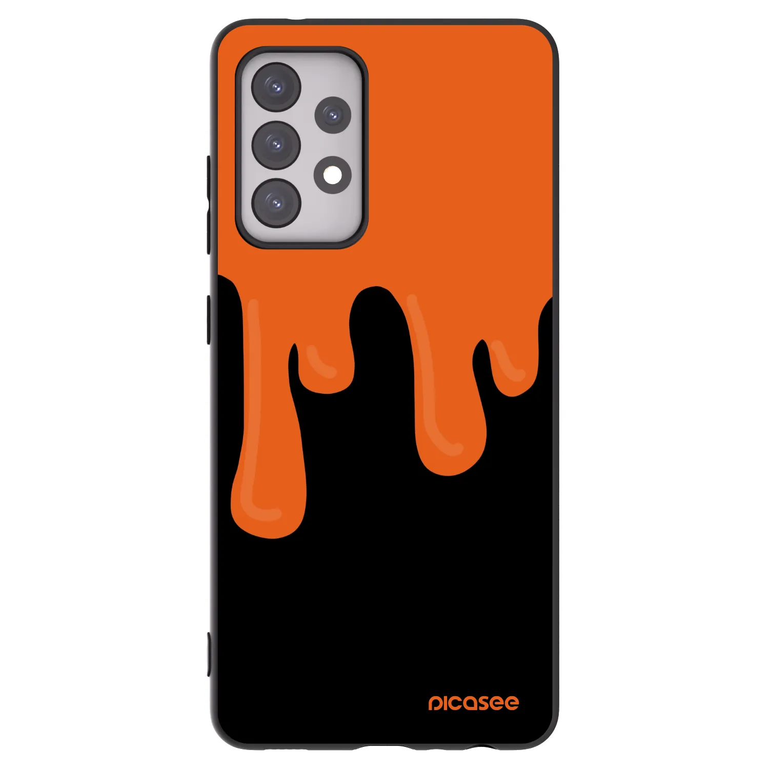 Picasee silikonový černý obal pro Samsung Galaxy A52s 5G A528B - Orange spooky