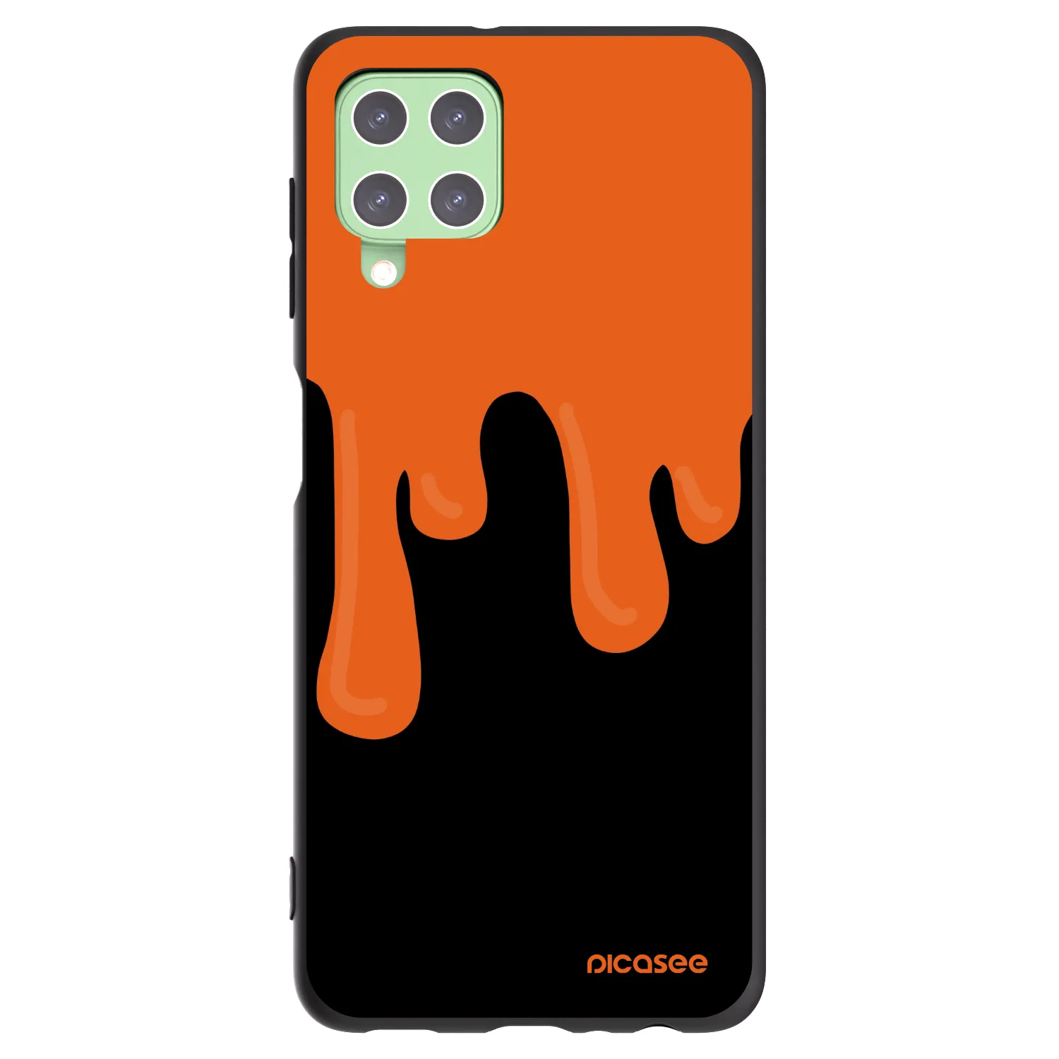 Picasee silikonový černý obal pro Samsung Galaxy A22 A225F 4G - Orange spooky