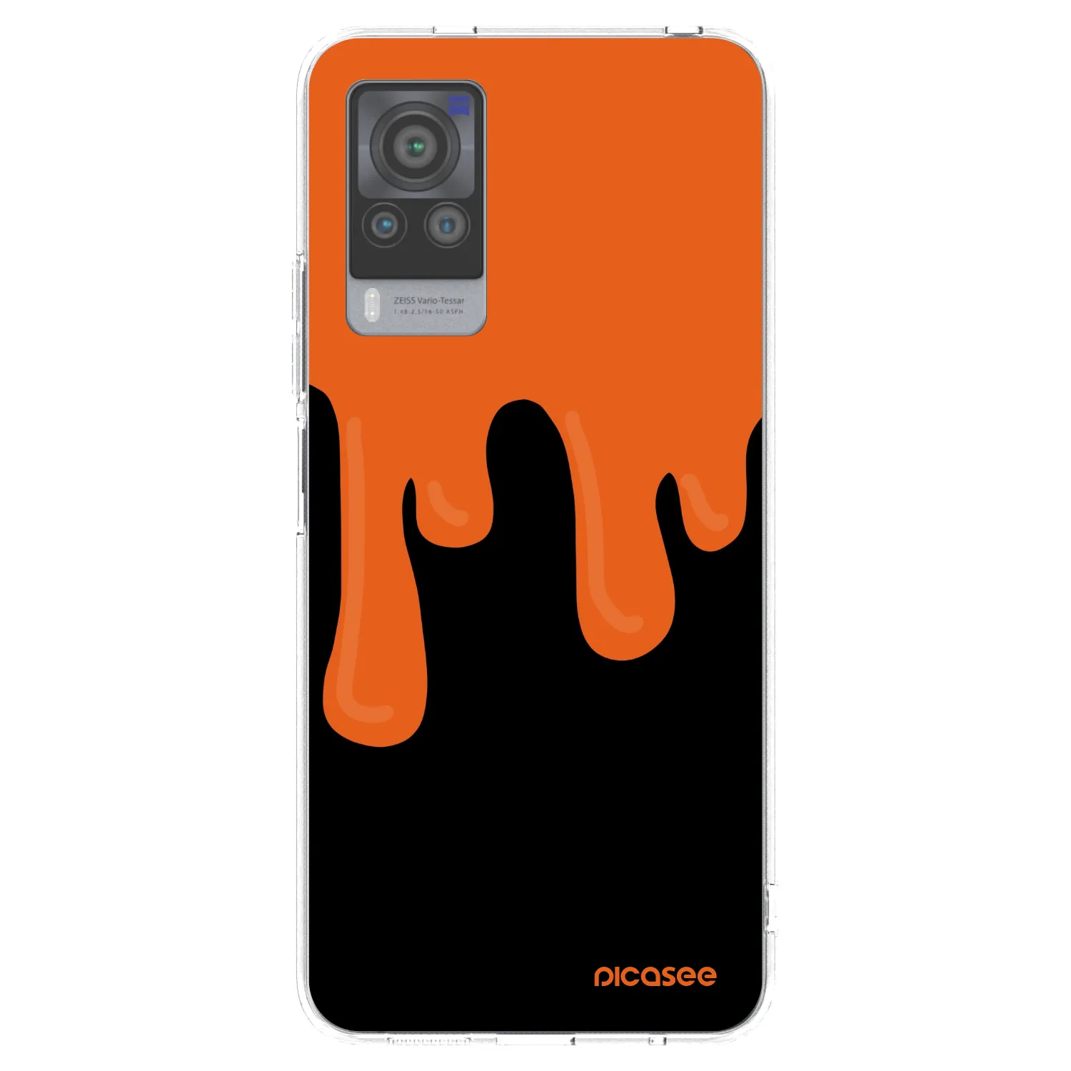 Picasee silikonový průhledný obal pro Vivo X60 Pro 5G - Orange spooky