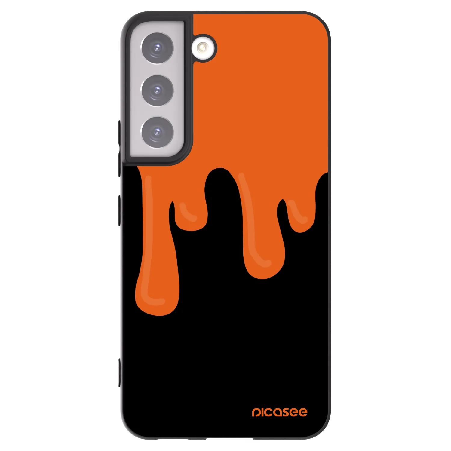 Picasee silikonový černý obal pro Samsung Galaxy S22 5G - Orange spooky