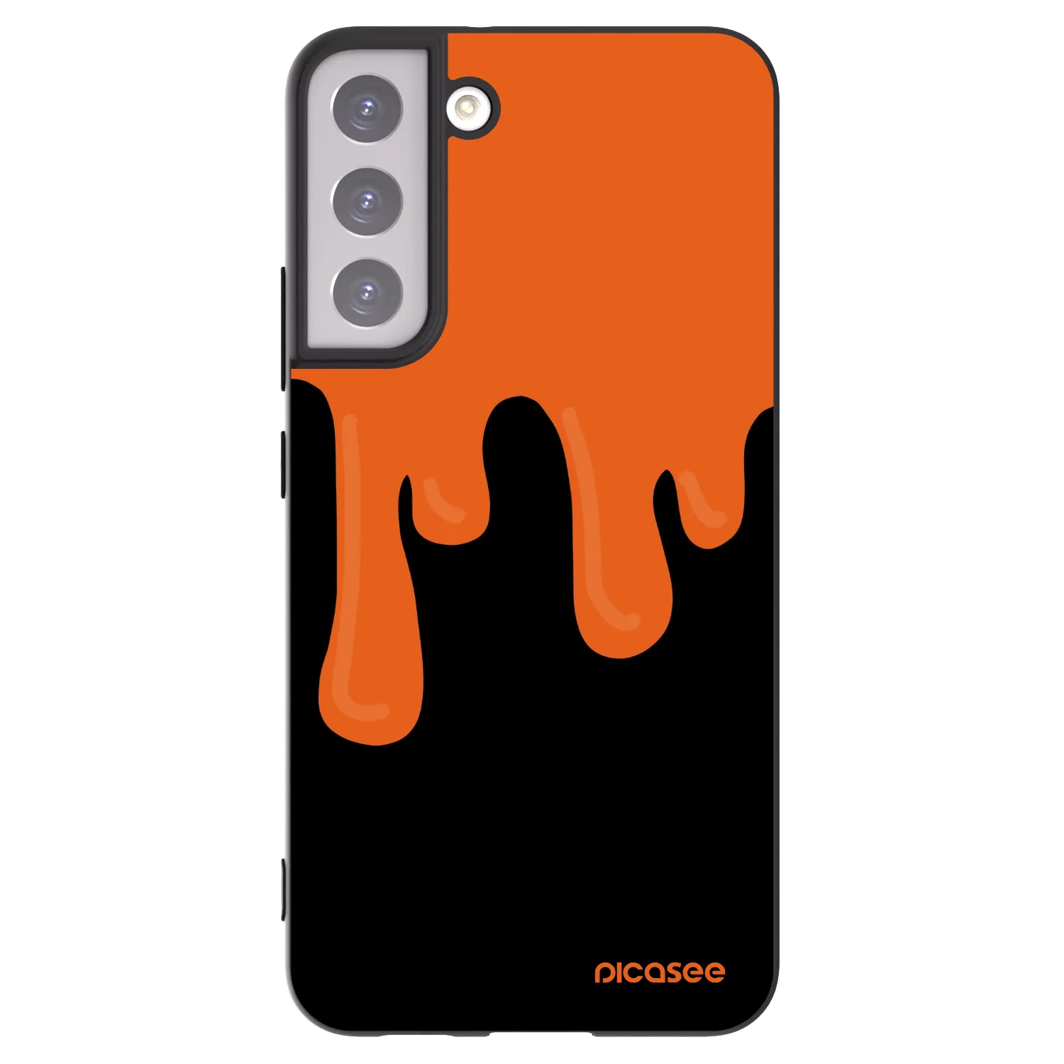 Picasee silikonový černý obal pro Samsung Galaxy S22+ 5G - Orange spooky