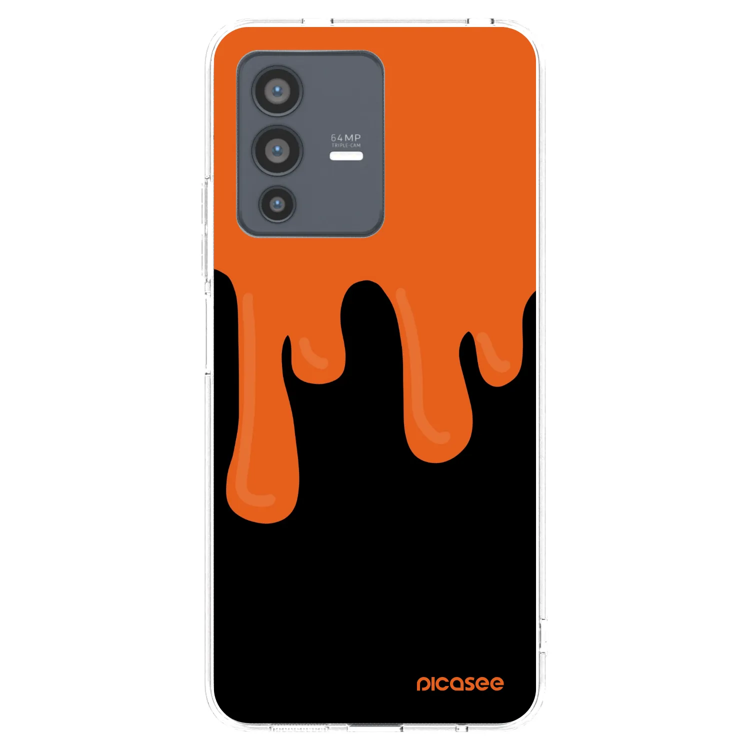 Picasee silikonový průhledný obal pro Vivo V23 5G - Orange spooky