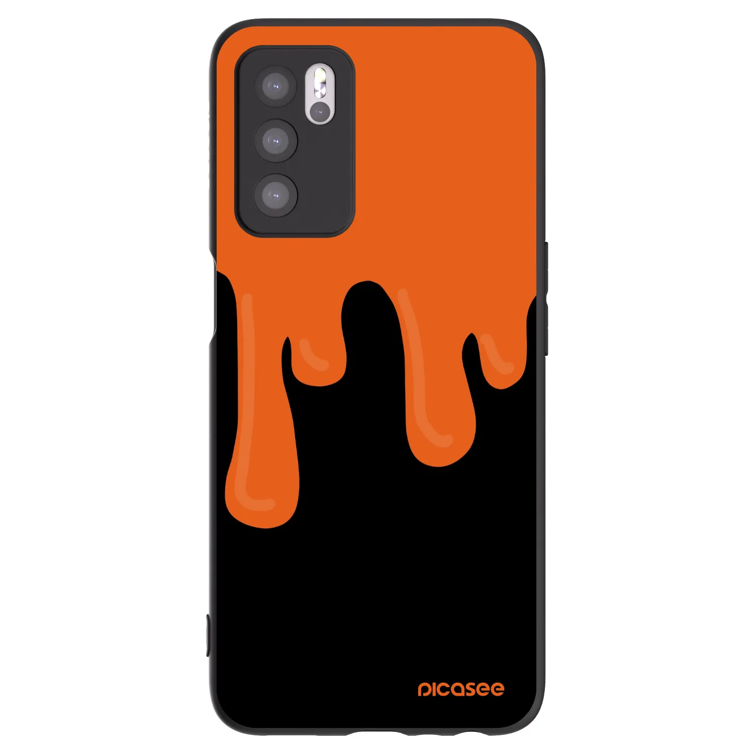Picasee silikonový černý obal pro OPPO A16s - Orange spooky