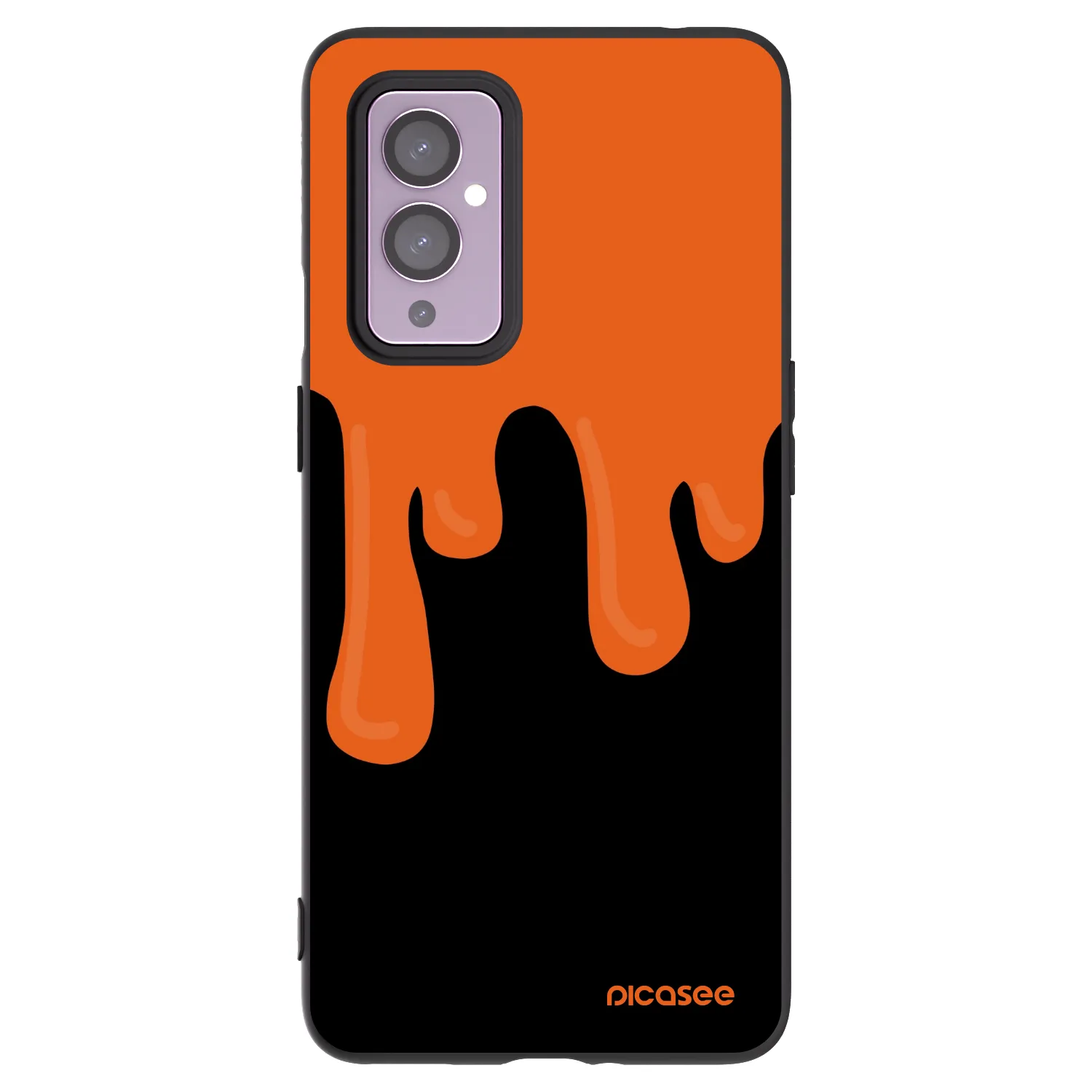 Picasee silikonový černý obal pro OnePlus 9 - Orange spooky