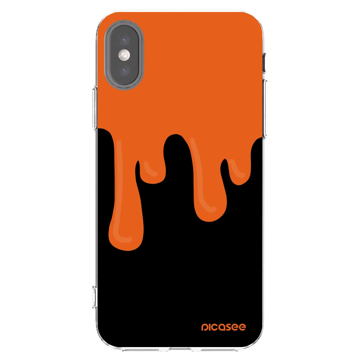Picasee silikonový průhledný obal pro Apple iPhone X/XS - Orange spooky