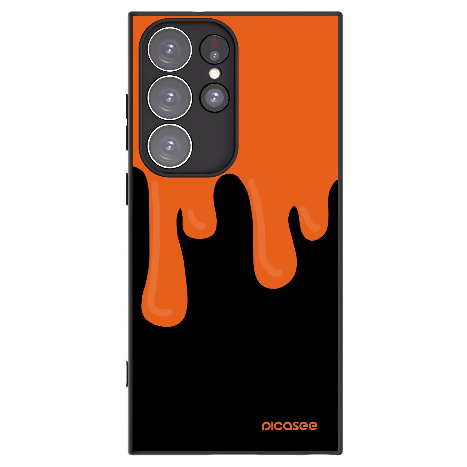 Picasee silikonový černý obal pro Samsung Galaxy S23 Ultra 5G - Orange spooky
