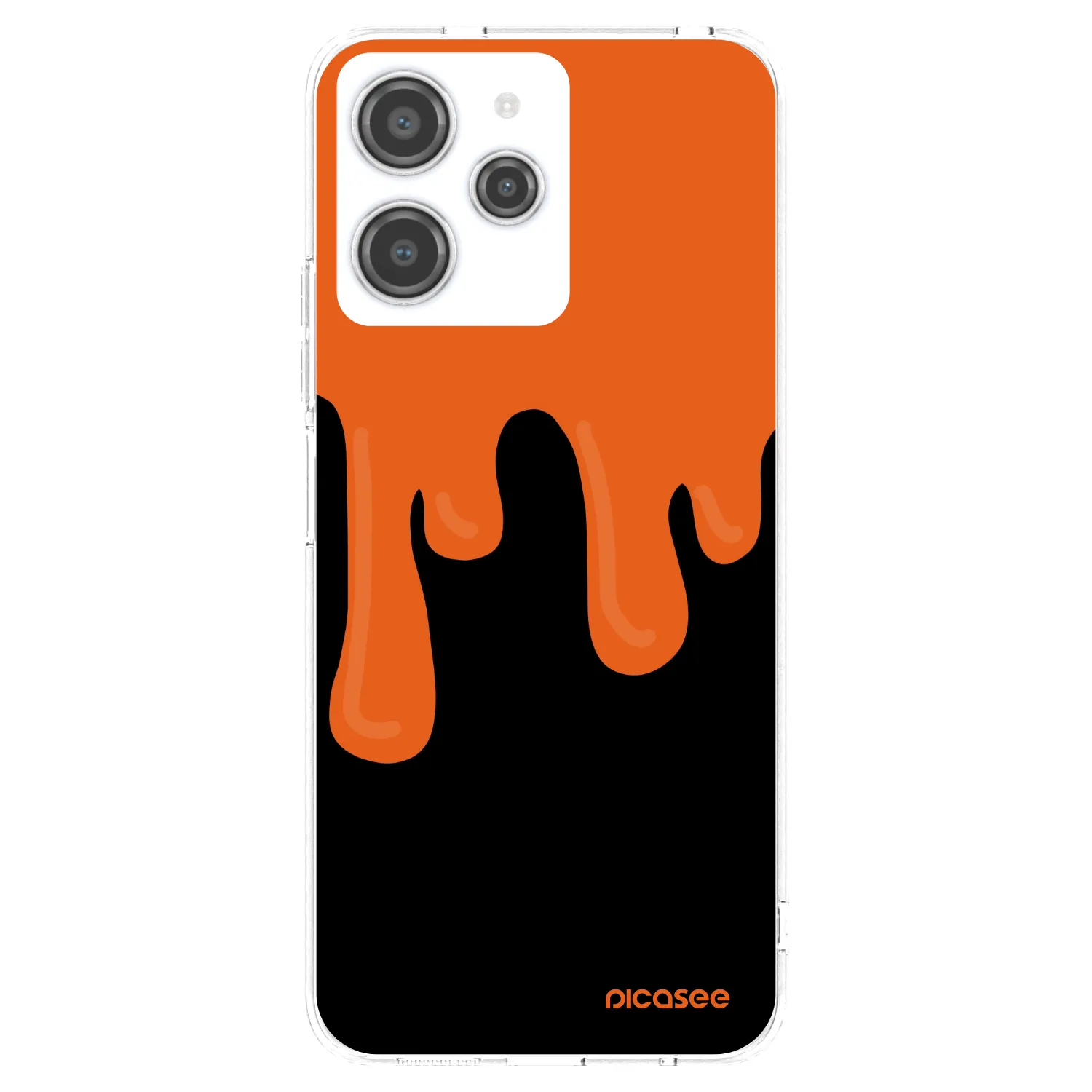 Picasee silikonový průhledný obal pro Xiaomi Redmi 12 4G - Orange spooky