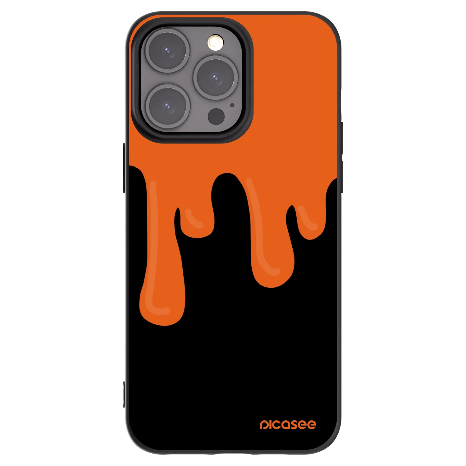 Picasee silikonový černý obal pro Apple iPhone 15 Pro Max - Orange spooky