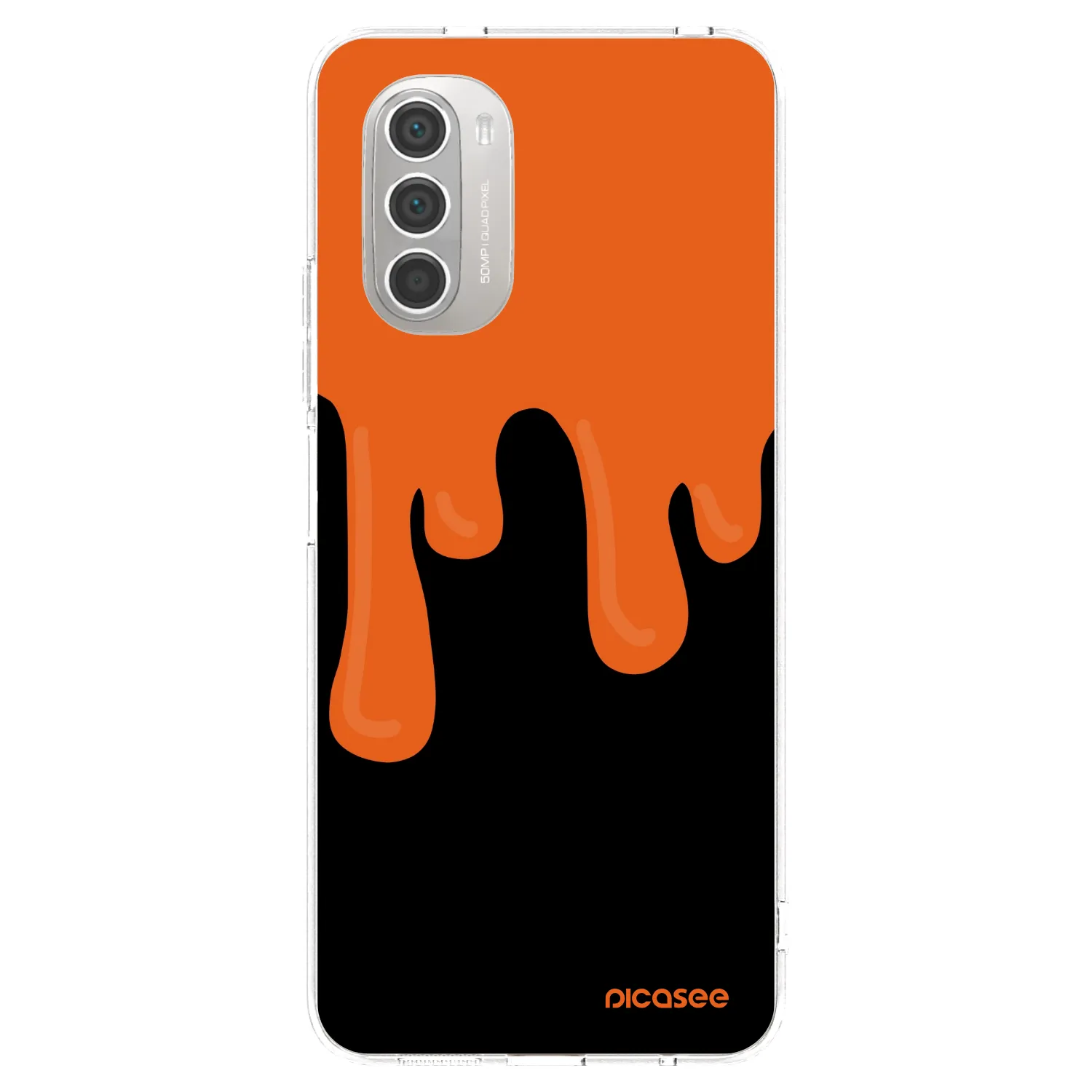 Picasee silikonový průhledný obal pro Motorola Moto G51 - Orange spooky